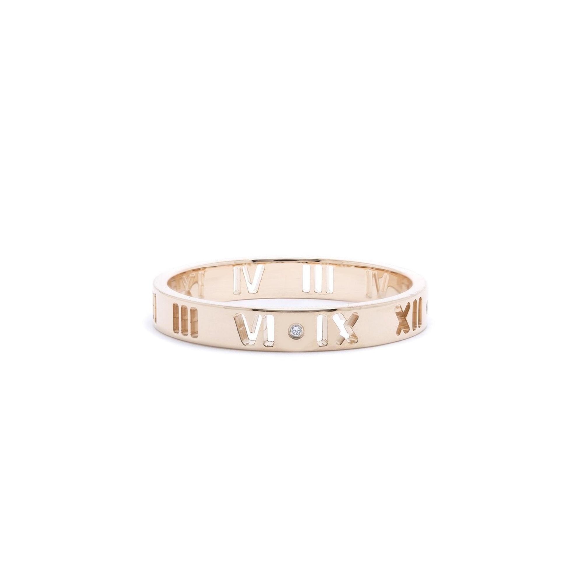 Tiffany & Co. 18k Rose Gold Diamond Atlas Pierced Ring