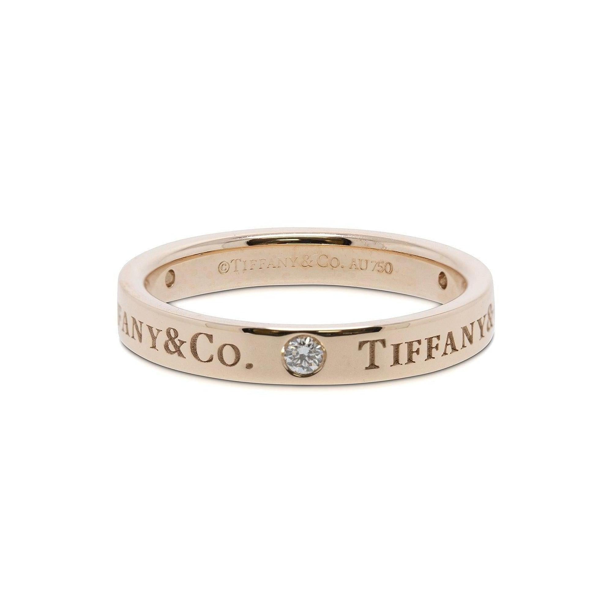 Tiffany & Co. 18k Rose Gold & Diamond Band Ring