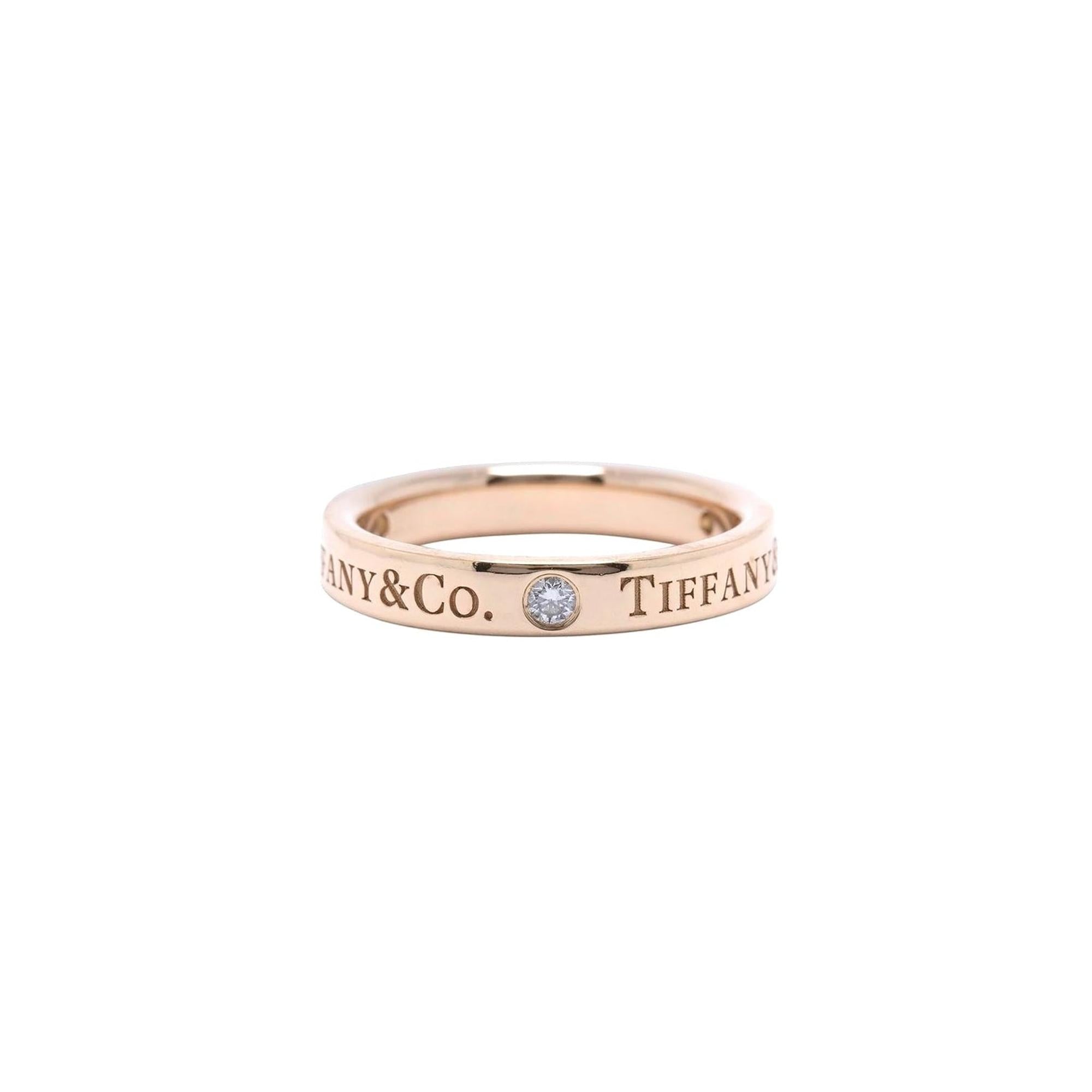 Tiffany & Co. 18k Rose Gold Diamond Band Ring
