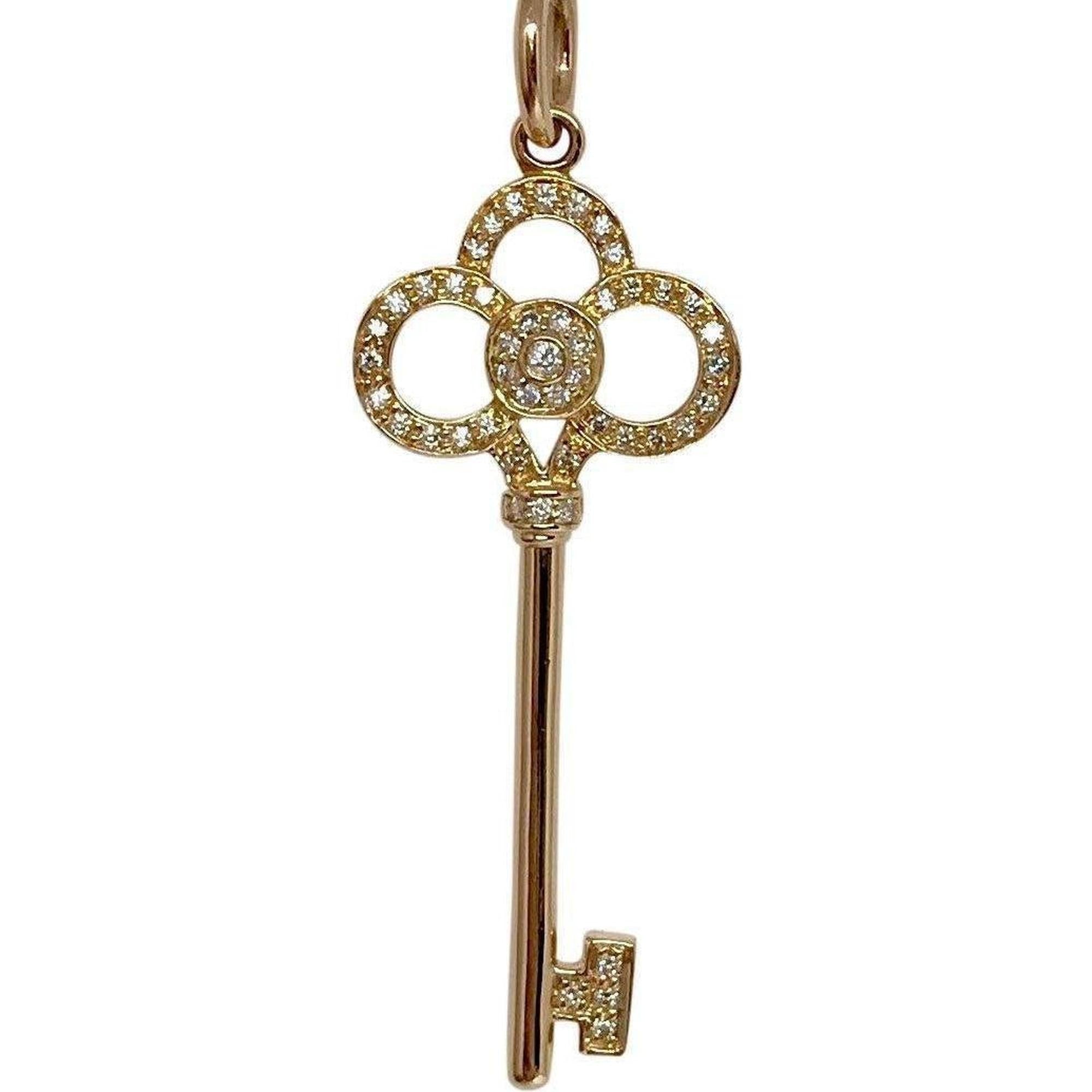 Tiffany & Co. 18k Rose Gold & Diamond Crown Key Pendant