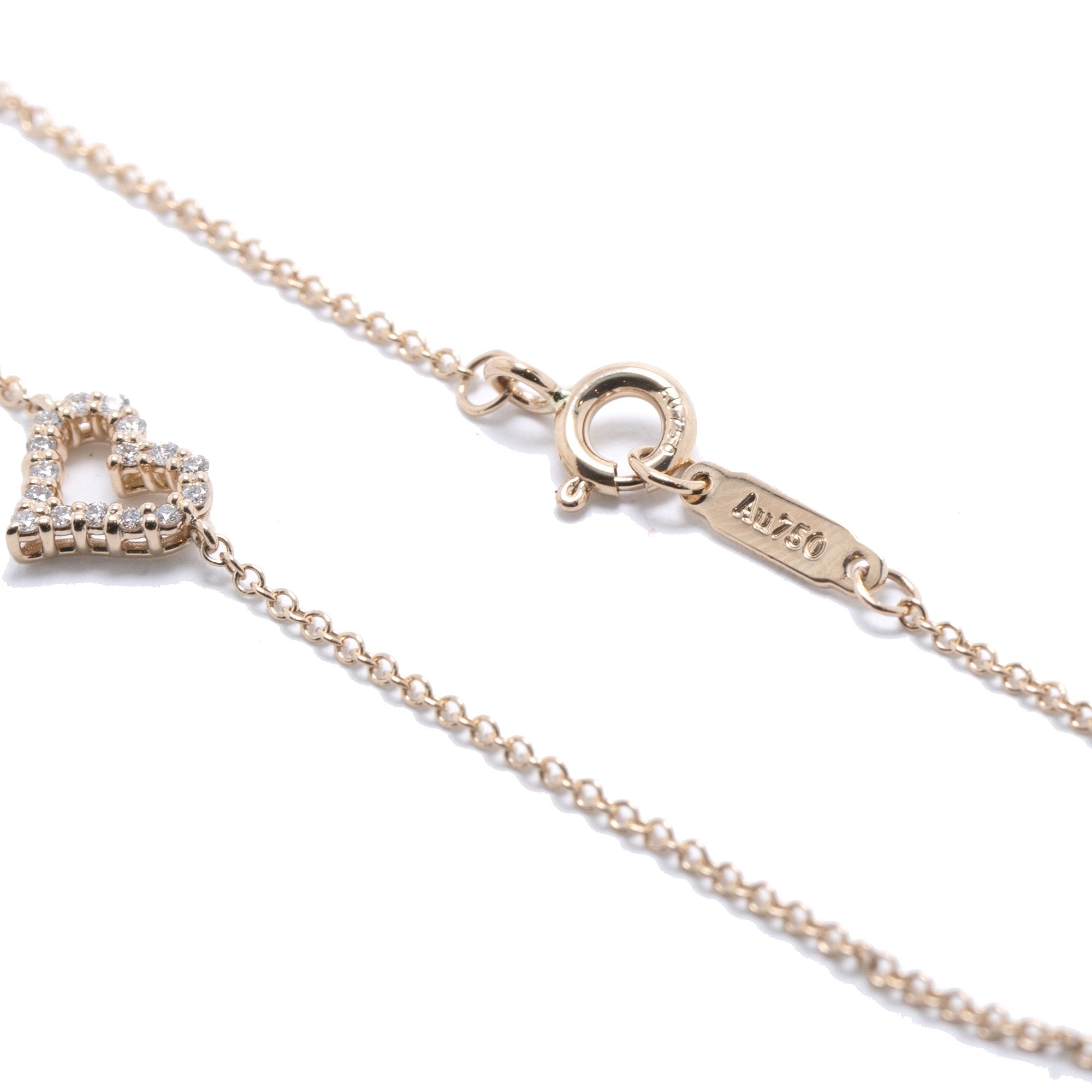 Tiffany & Co. 18k Rose Gold Diamond Heart Bracelet
