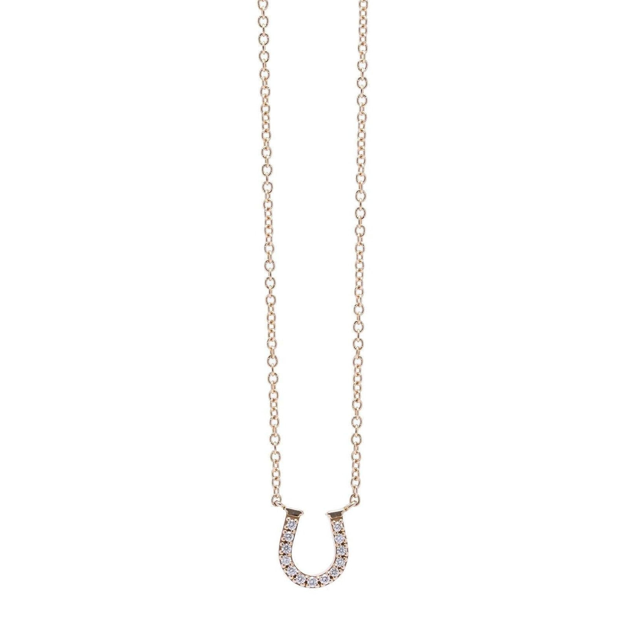 Tiffany & Co. 18k Rose Gold Diamond Horseshoe Pendant Necklace