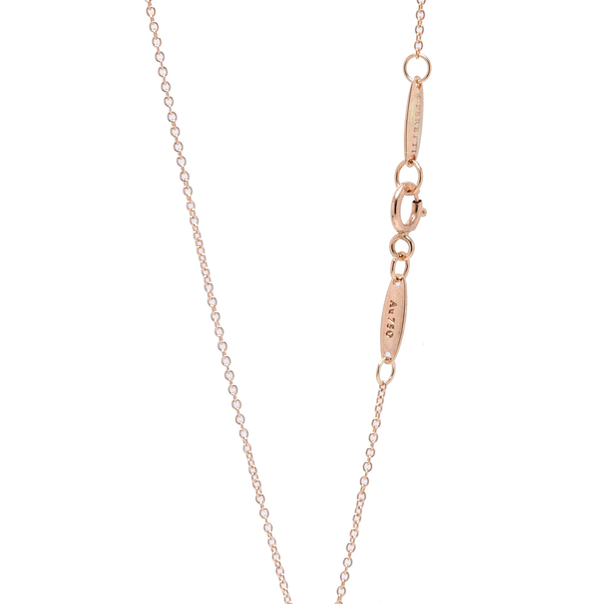 Tiffany & Co. 18k Rose Gold Elsa Peretti Open Heart Pendant Necklace