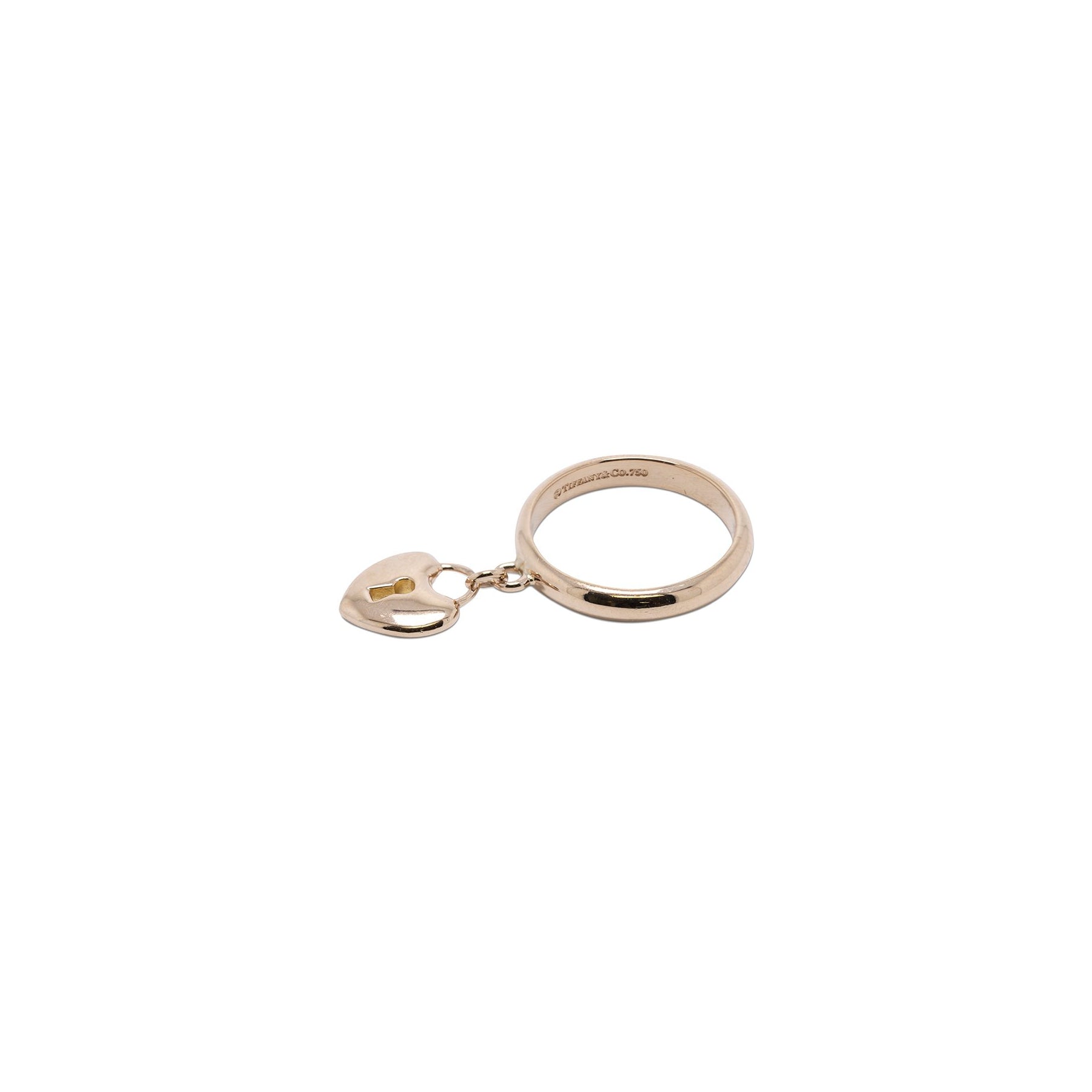 Tiffany & Co. 18k Rose Gold Mini Heart Lock Ring