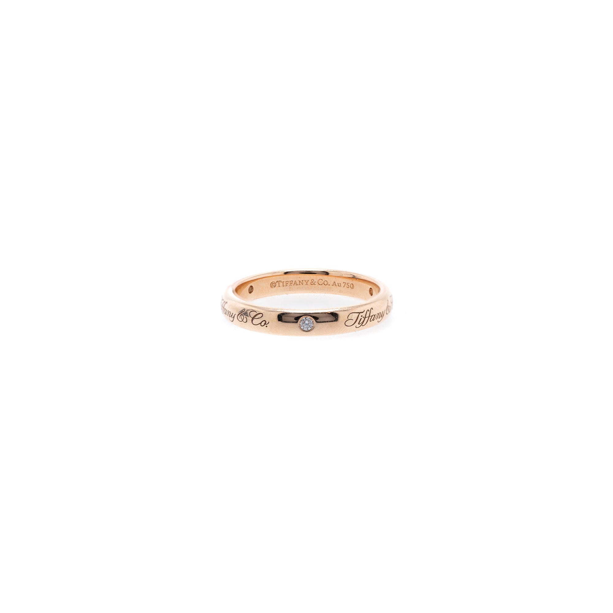 Tiffany & Co. 18k Rose Gold Notes Diamond Band Ring