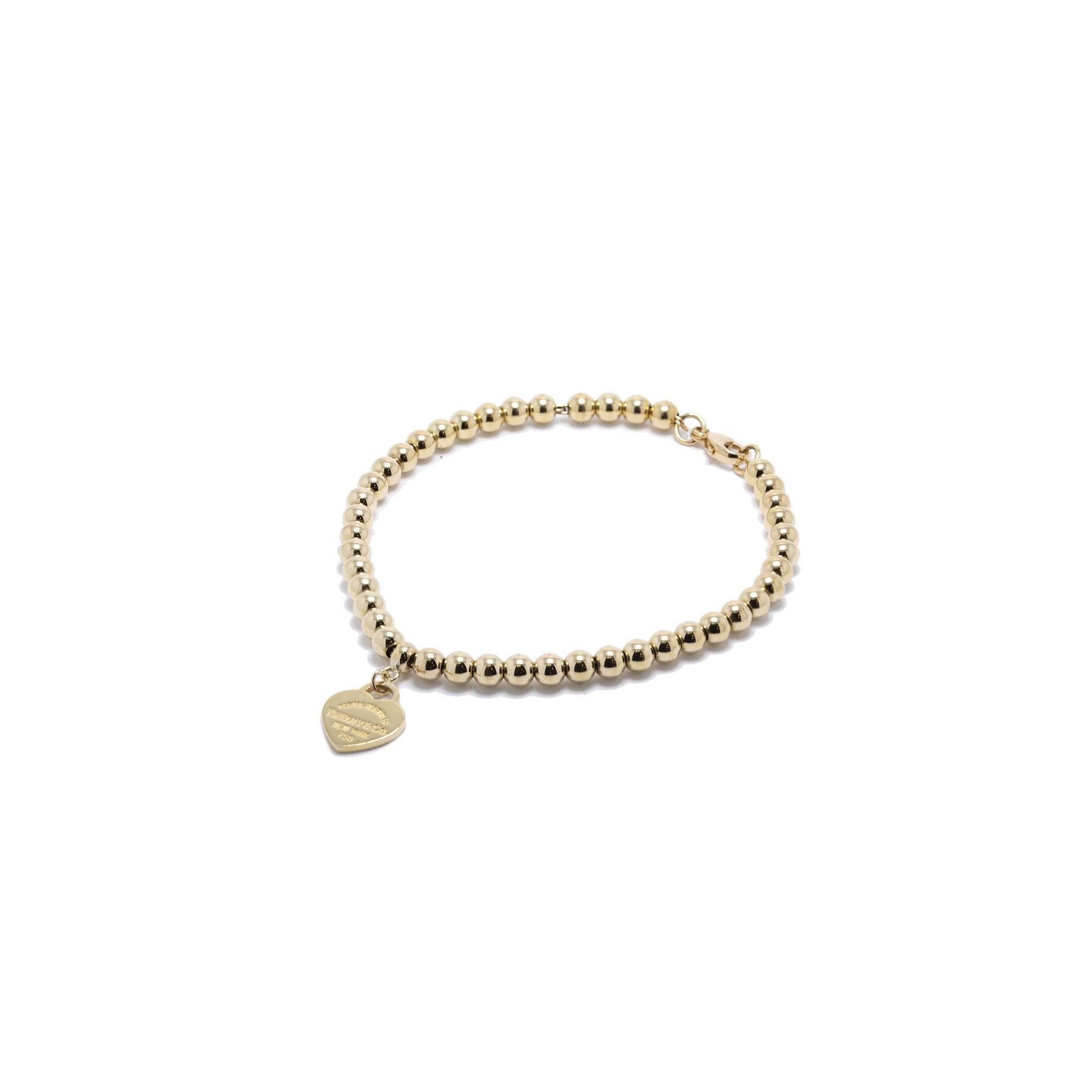 Tiffany & Co. 18k Rose Gold Return to Tiffany Mini Heart Tag Bead Bracelet