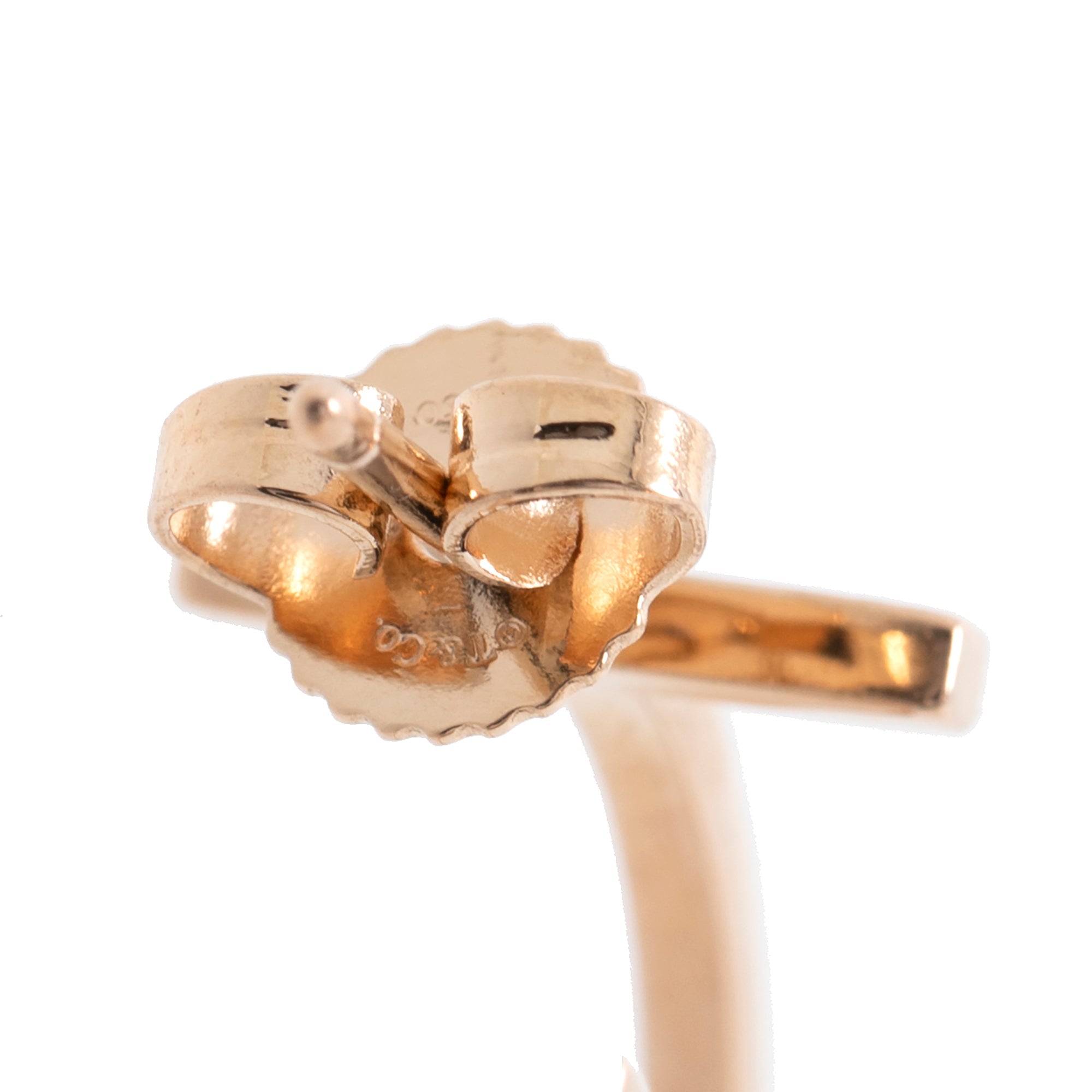 Tiffany & Co. 18k Rose Gold T Diamond Hoop Earrings w/ Box