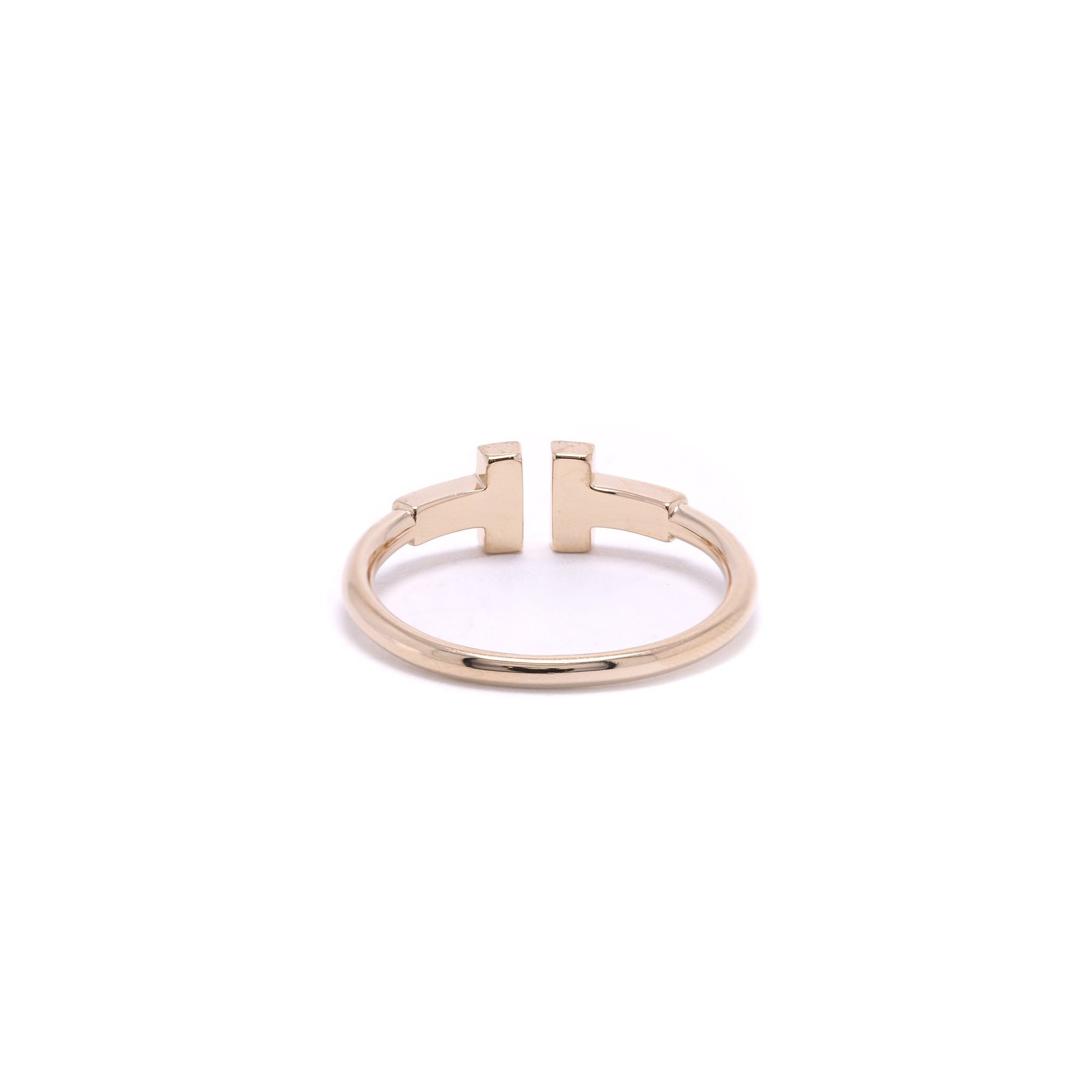 Tiffany & Co. 18k Rose Gold T Wire Diamond Ring w/ Box & Receipt