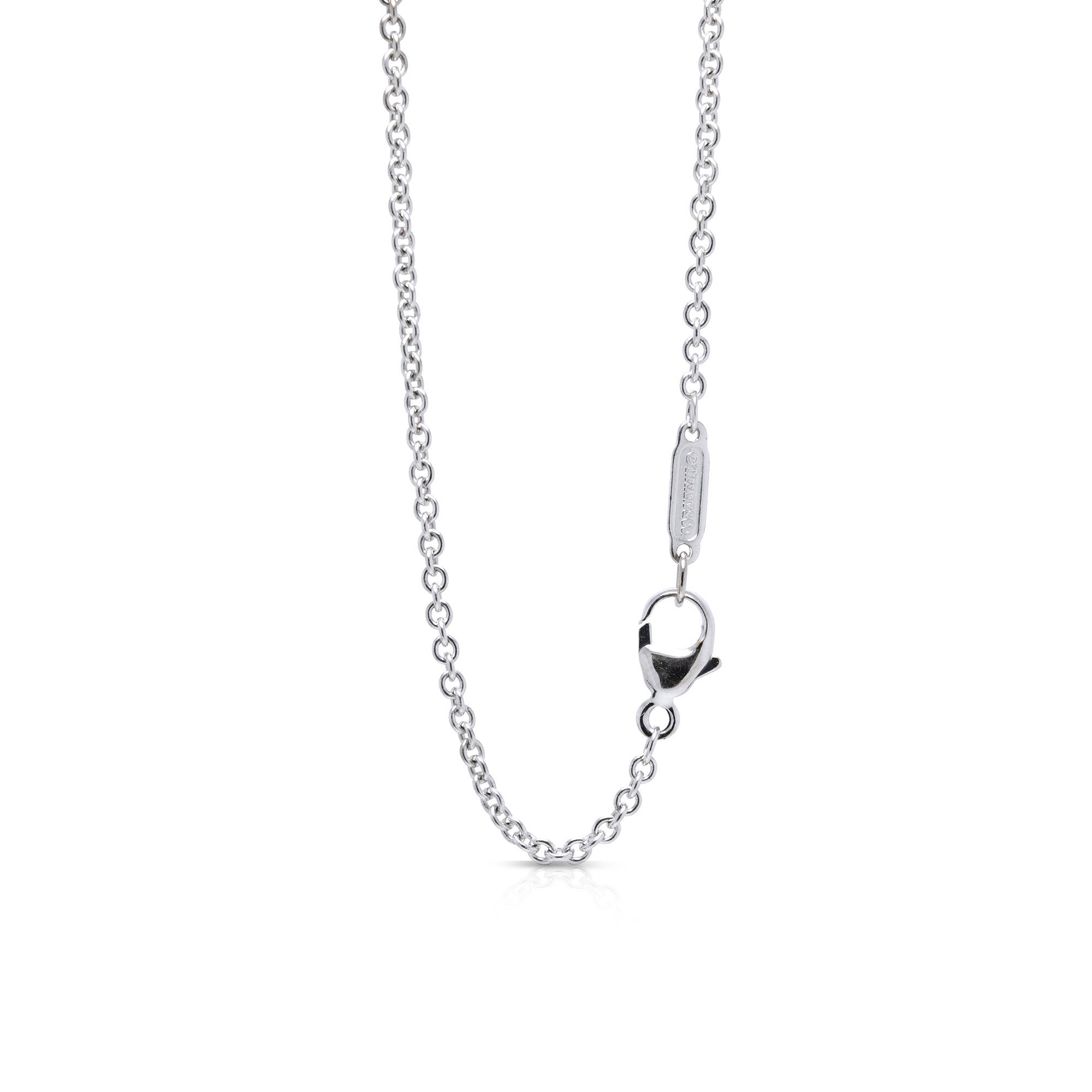 Tiffany & Co. 18k White Gold 1837 Bar Pendant Necklace with Diamond