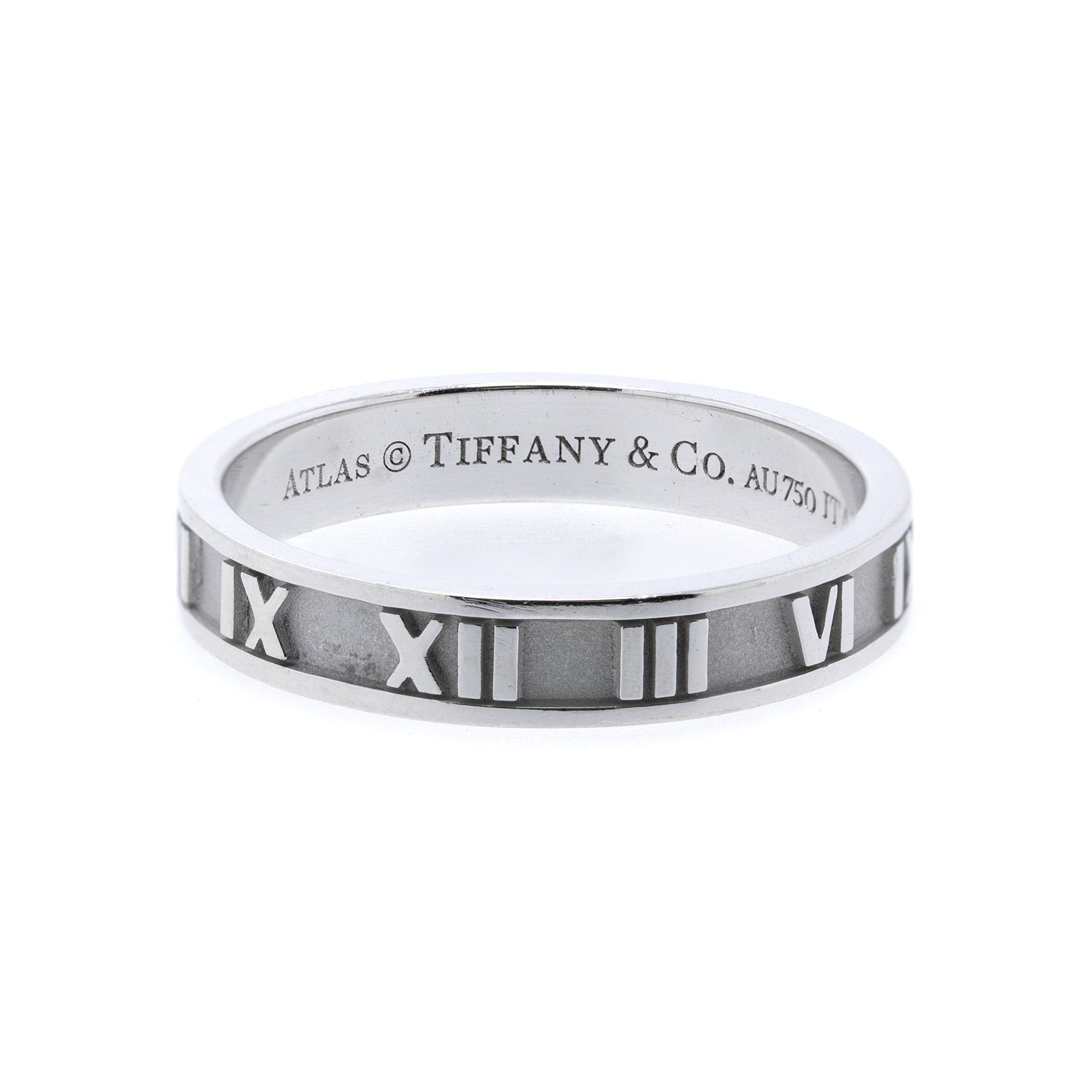 Tiffany & Co. 18k White Gold Atlas Narrow Band Ring