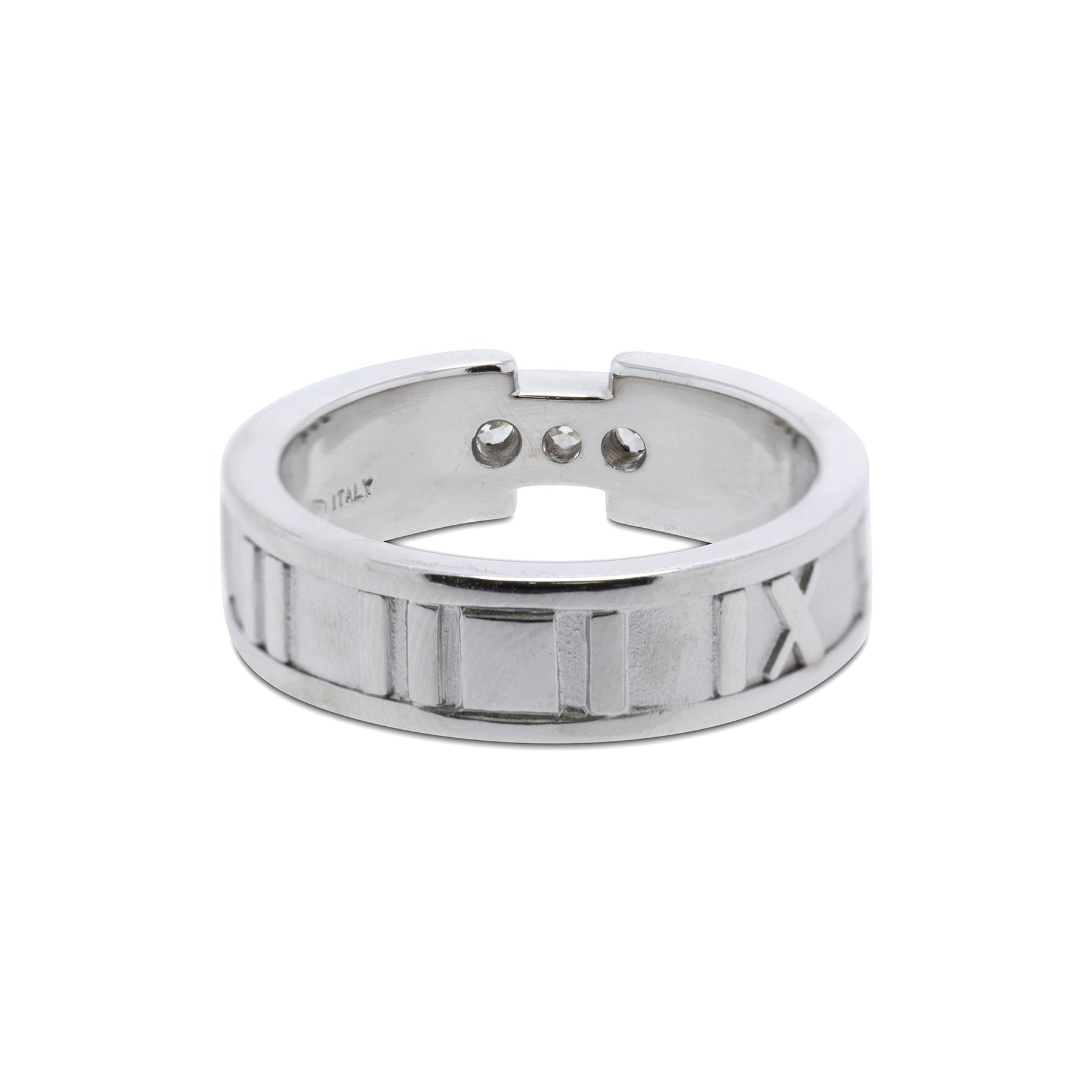 Tiffany & Co. 18k White Gold Atlas Ring with Diamonds
