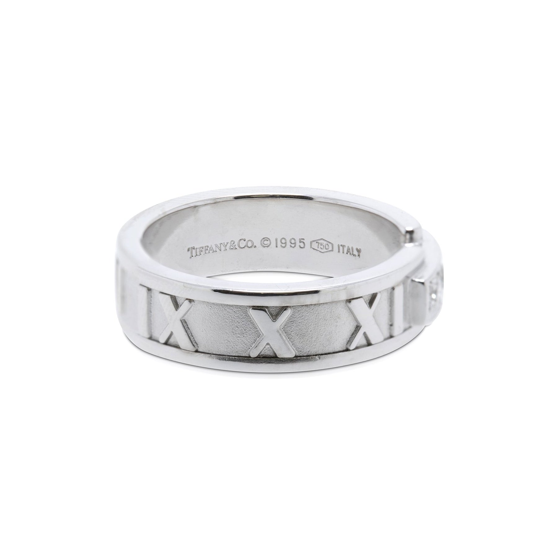 Tiffany & Co. 18k White Gold Atlas Ring with Diamonds