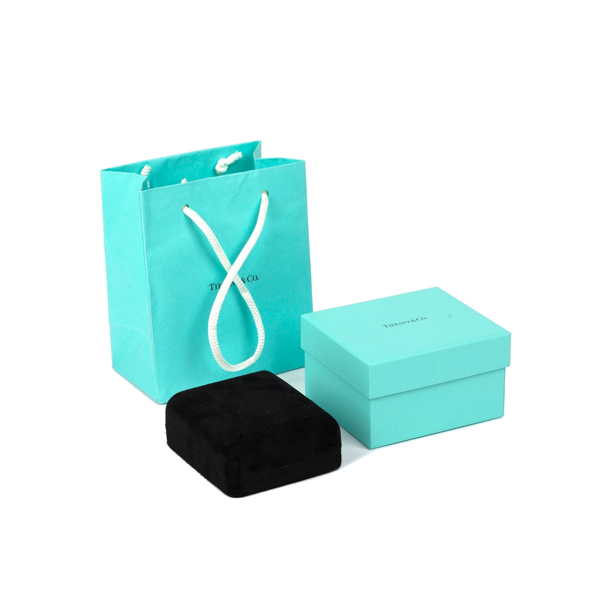 Tiffany & Co. 18k White Gold Diamond Heart Key Pendant Necklace w/ Box