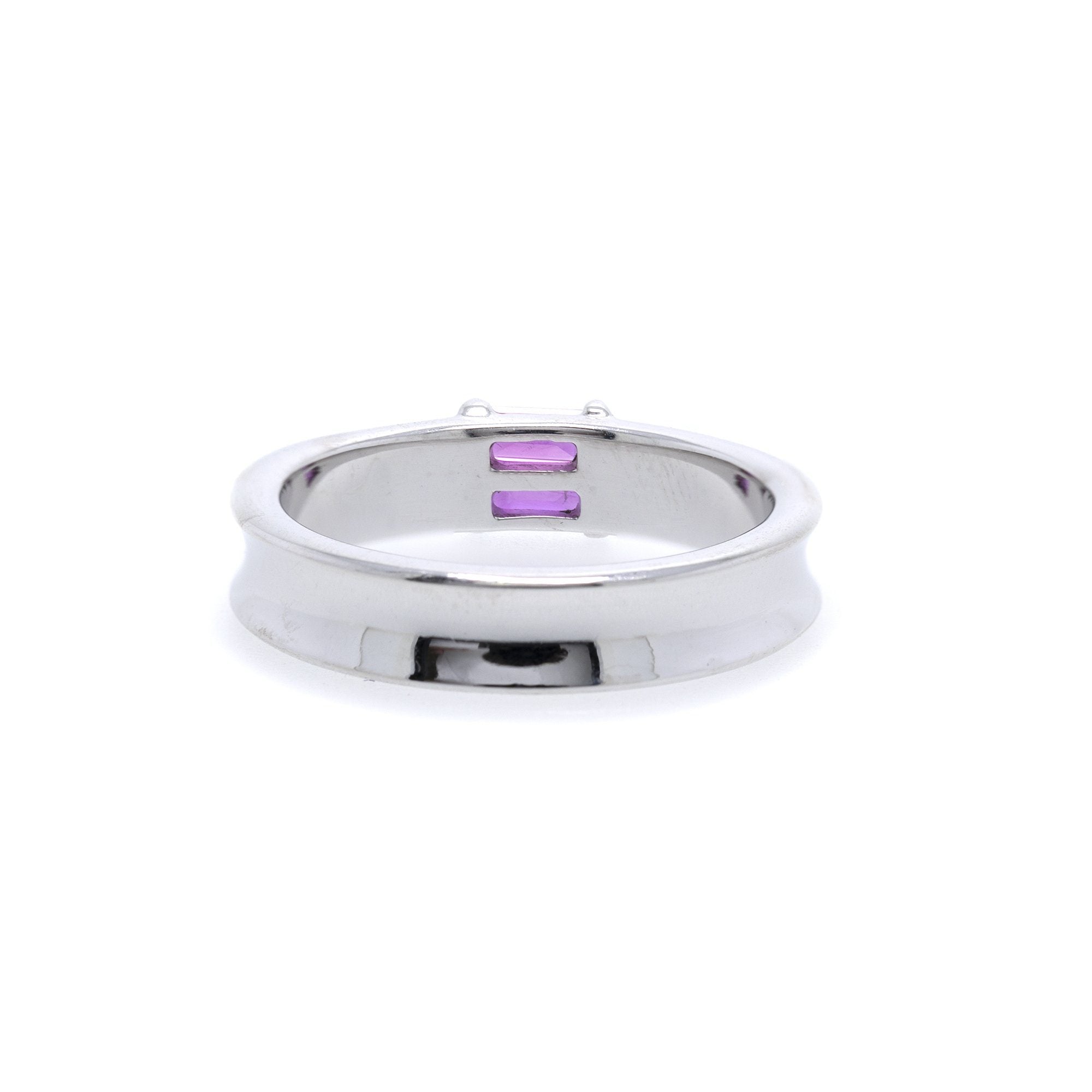 Tiffany & Co. 18k White Gold Pink Sapphire Stack Ring