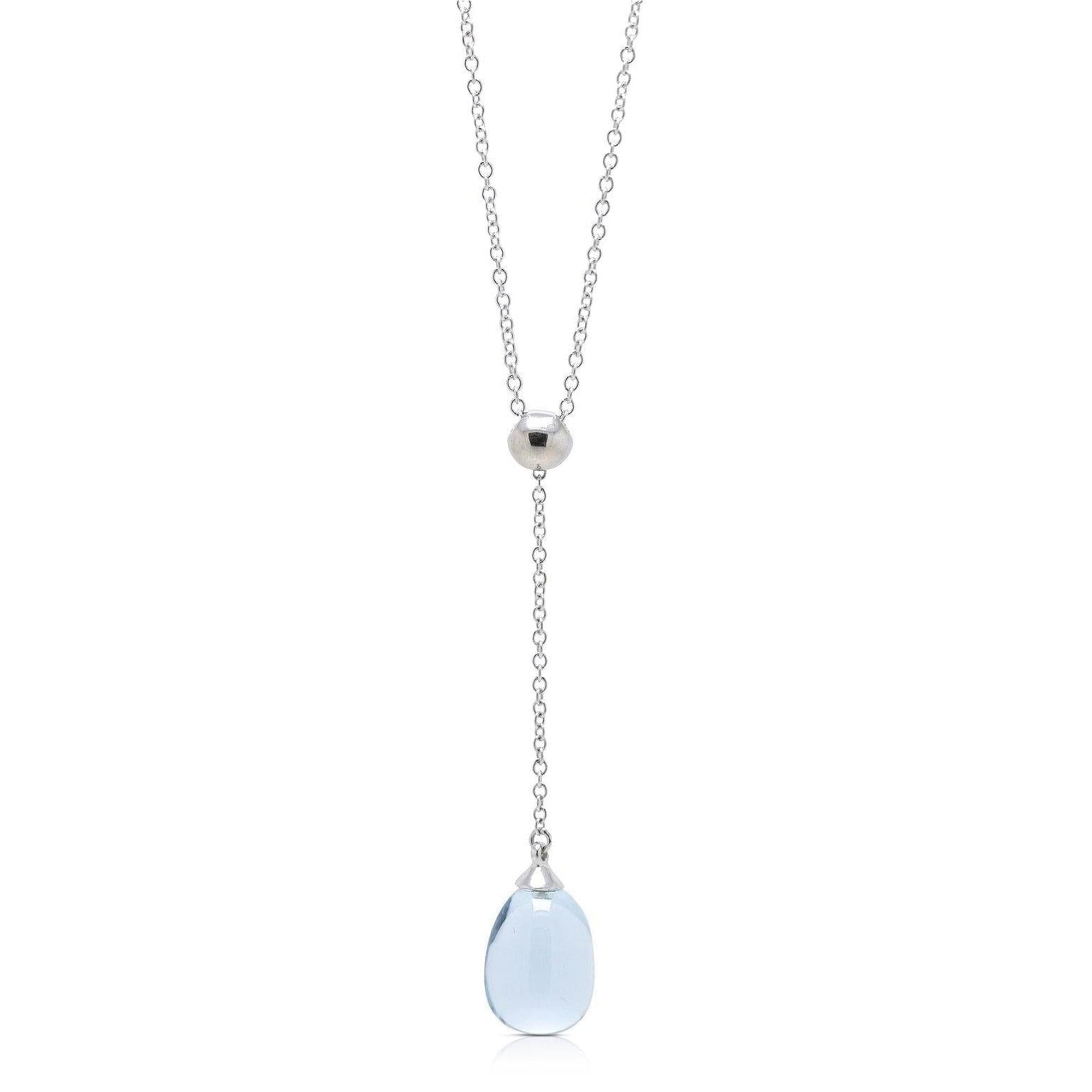 Tiffany & Co. 18k White Gold Rainbow Drops Aquamarine Necklace