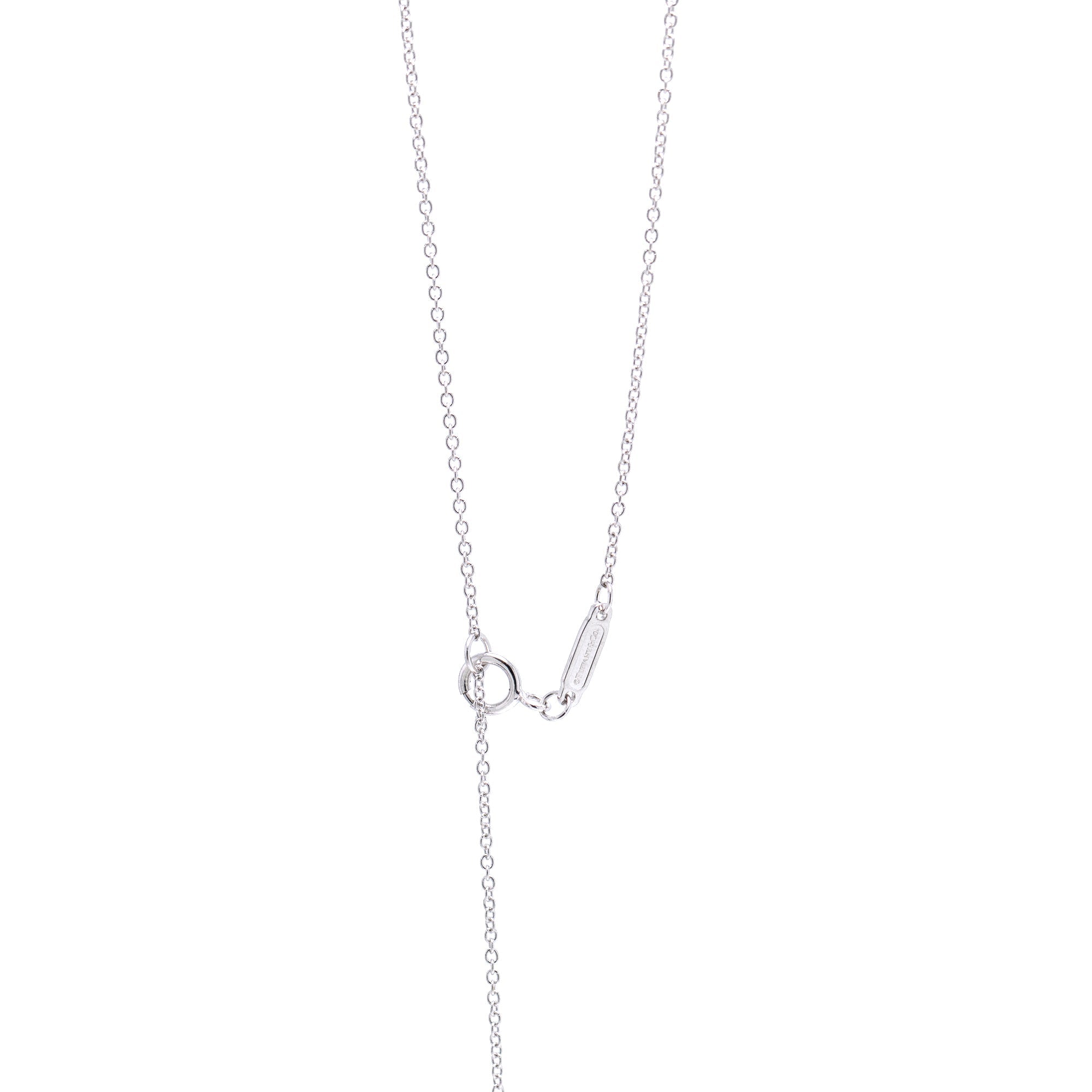 Tiffany & Co. 18k White Gold T Smile Pendant Necklace