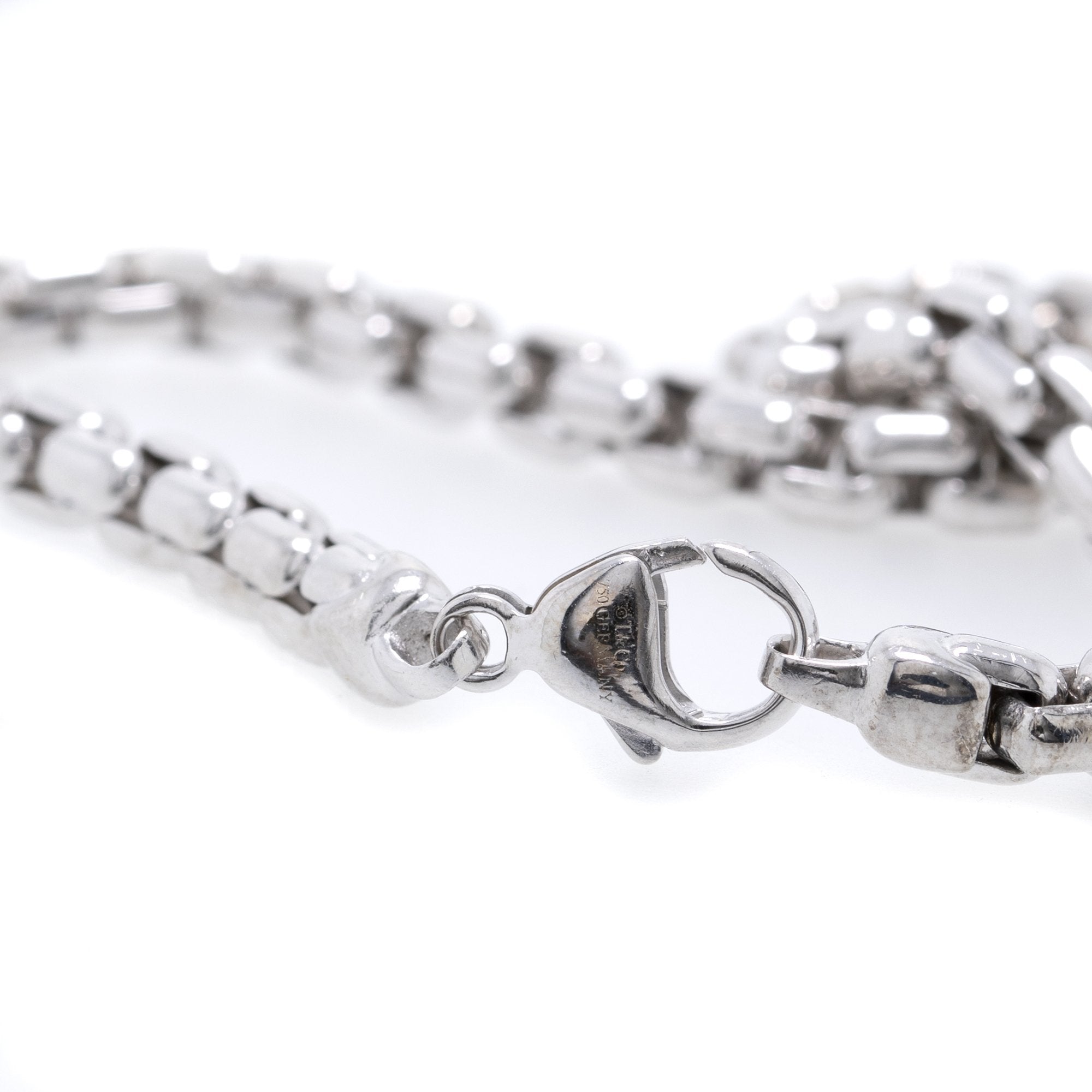 Tiffany & Co. 18k White Square Gold Link Bracelet