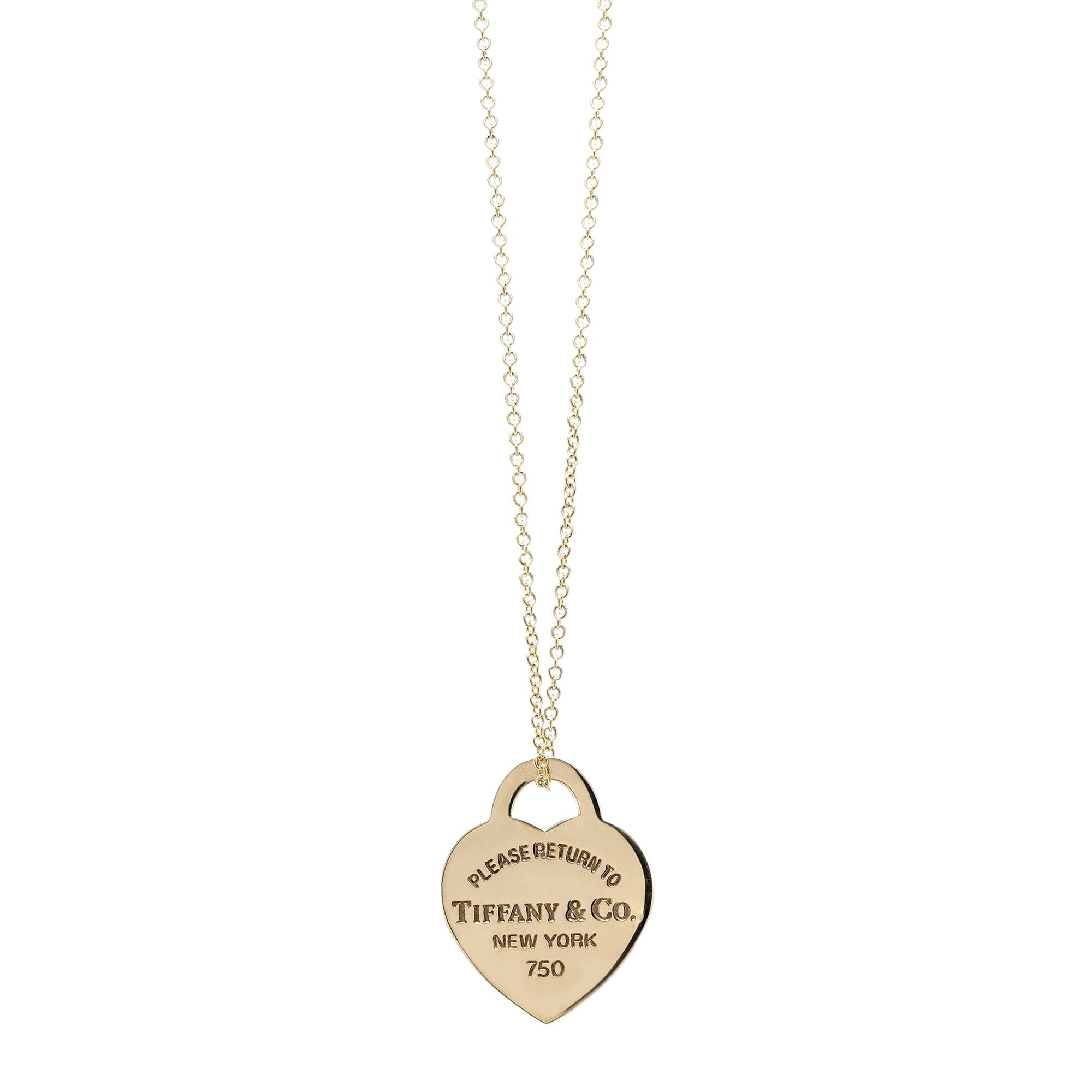Tiffany & Co. 18k Yellow Gold Return to Tiffany Small Heart Tag Pendant Necklace