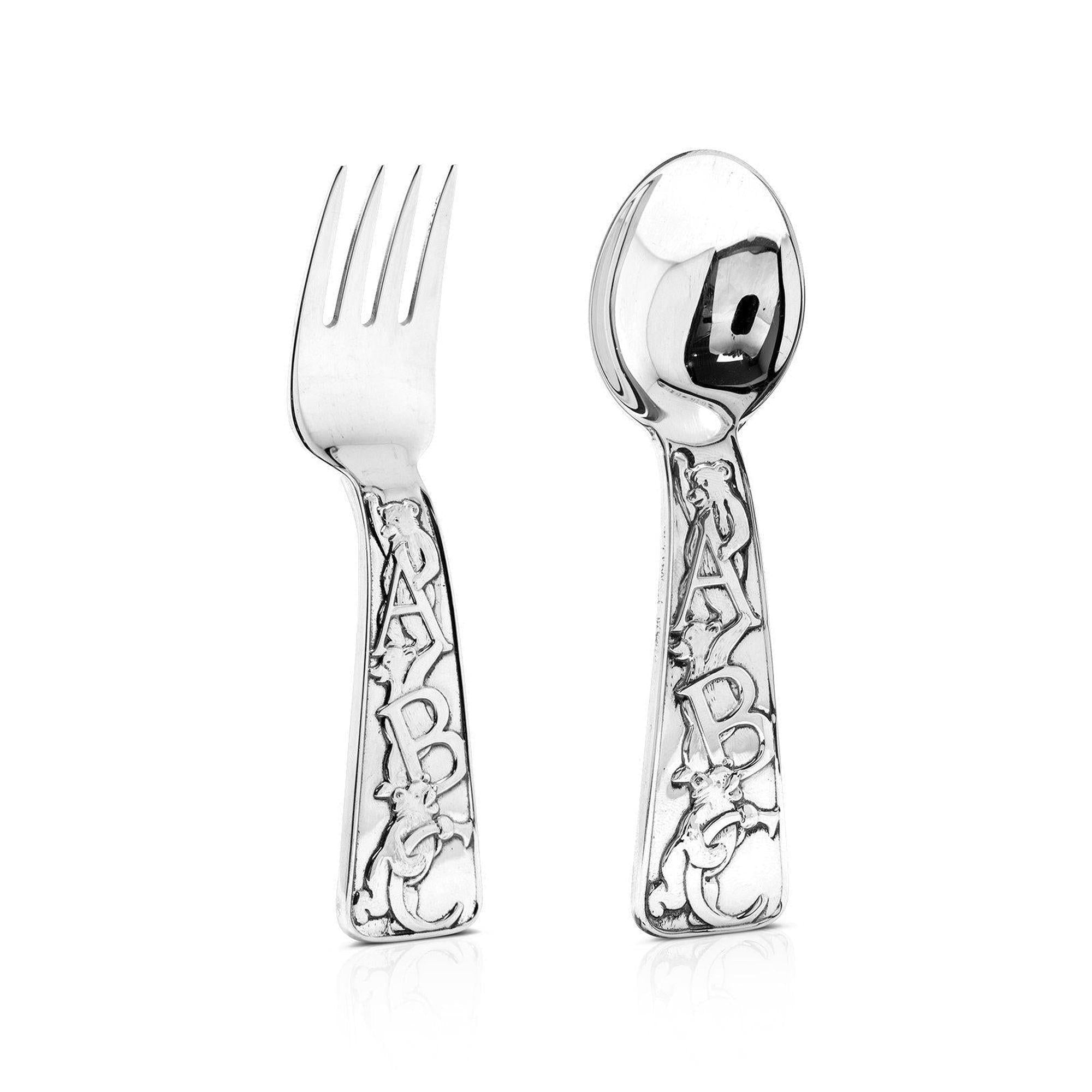 Tiffany & Co. ABC Bears Baby Fork & Spoon Set w/ Box