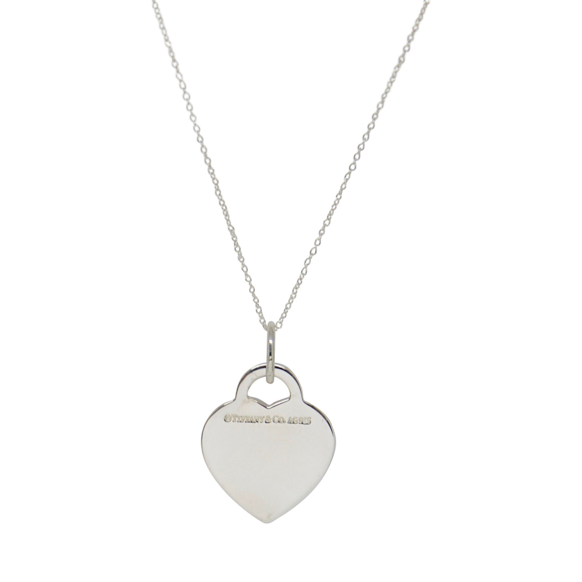 Tiffany & Co. Alphabet Letter 'S' Heart Tag Pendant Necklace