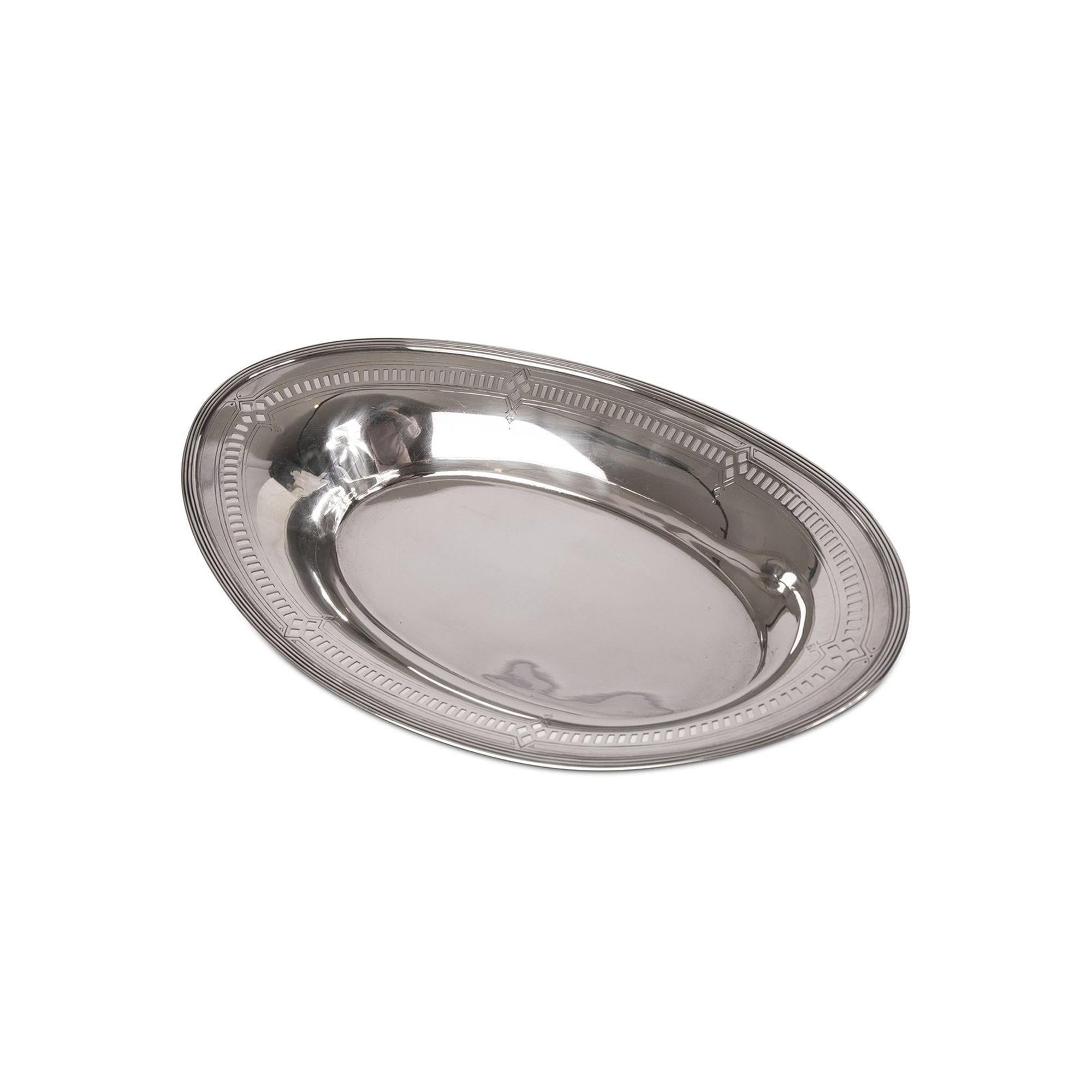 Tiffany & Co. Art Deco Pierced Sterling Silver Bread Tray