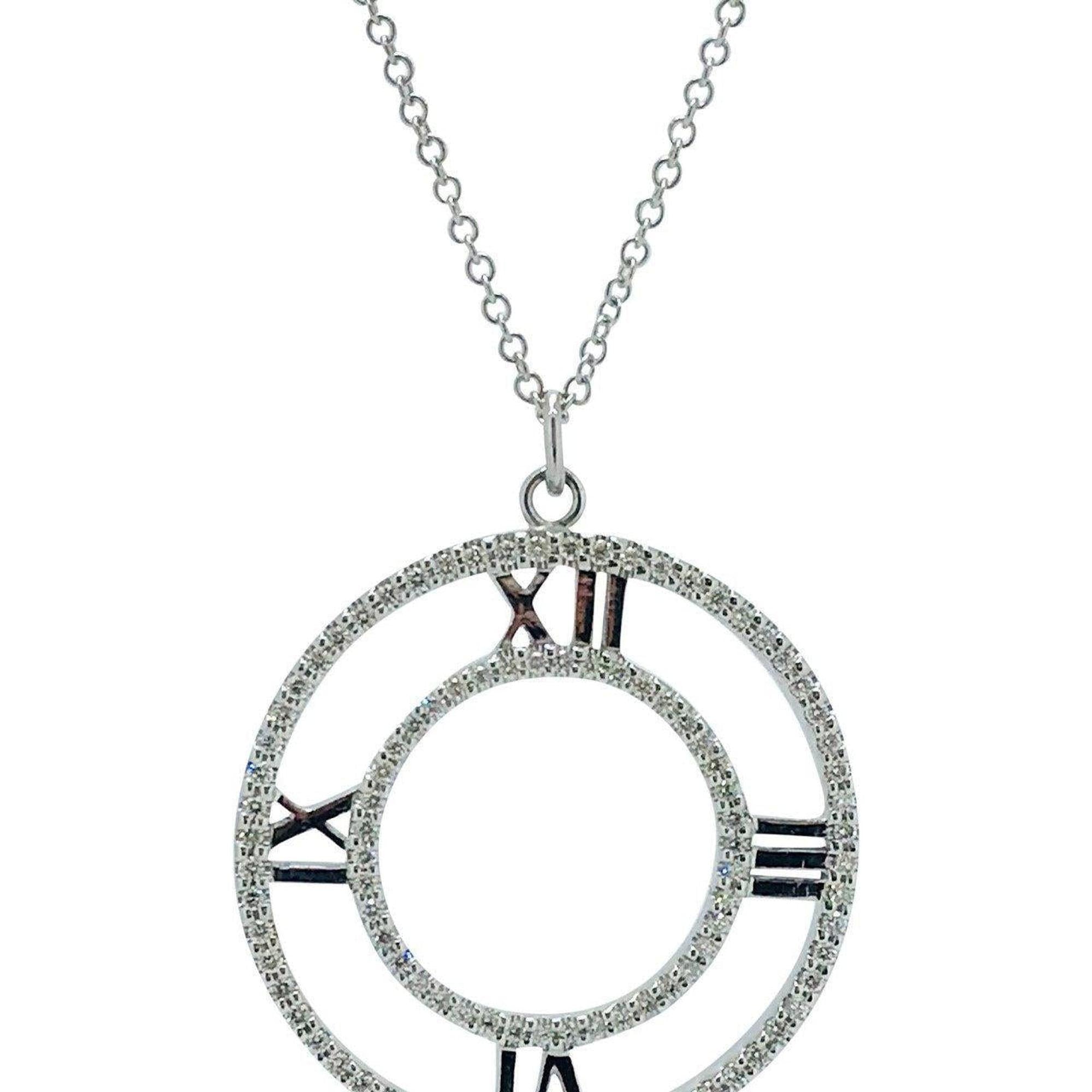 Tiffany & Co. Atlas Diamond Open Pendant Necklace