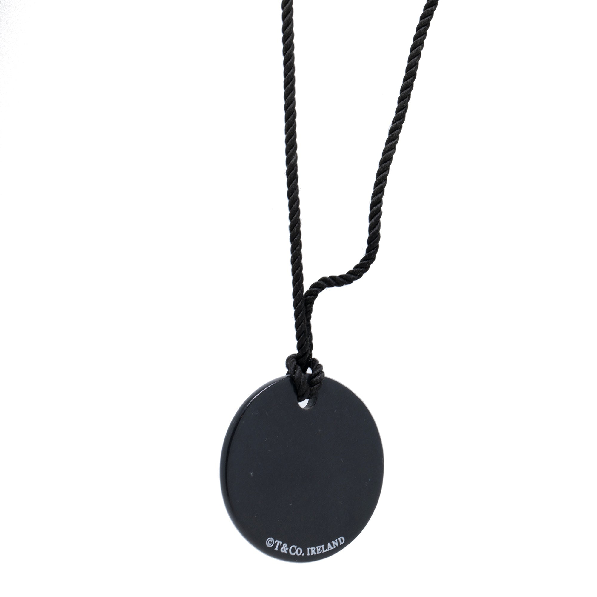 Tiffany & Co. Black Bone China Round Notes Pendant Necklace