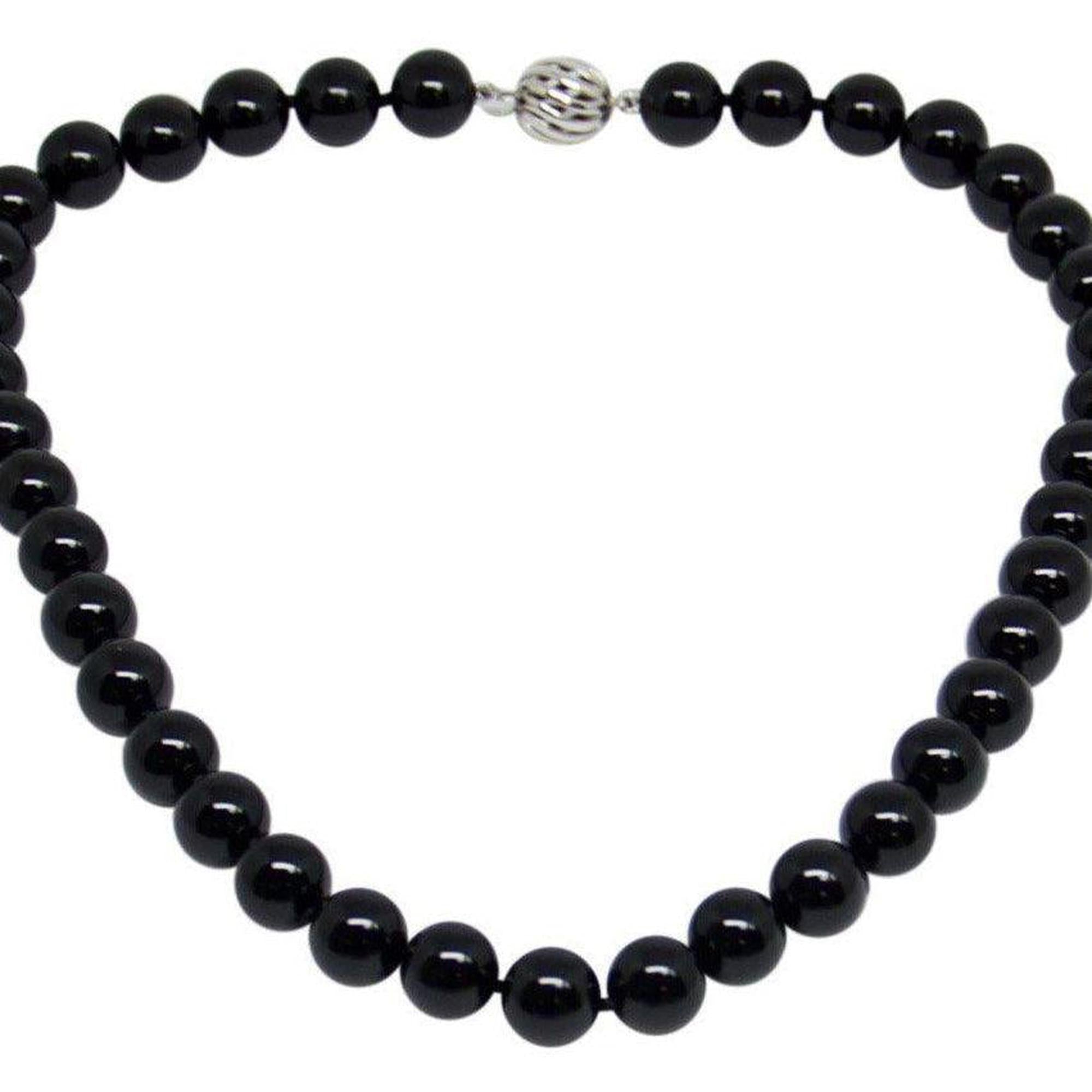 Tiffany & Co. Black Onyx Bead Necklace