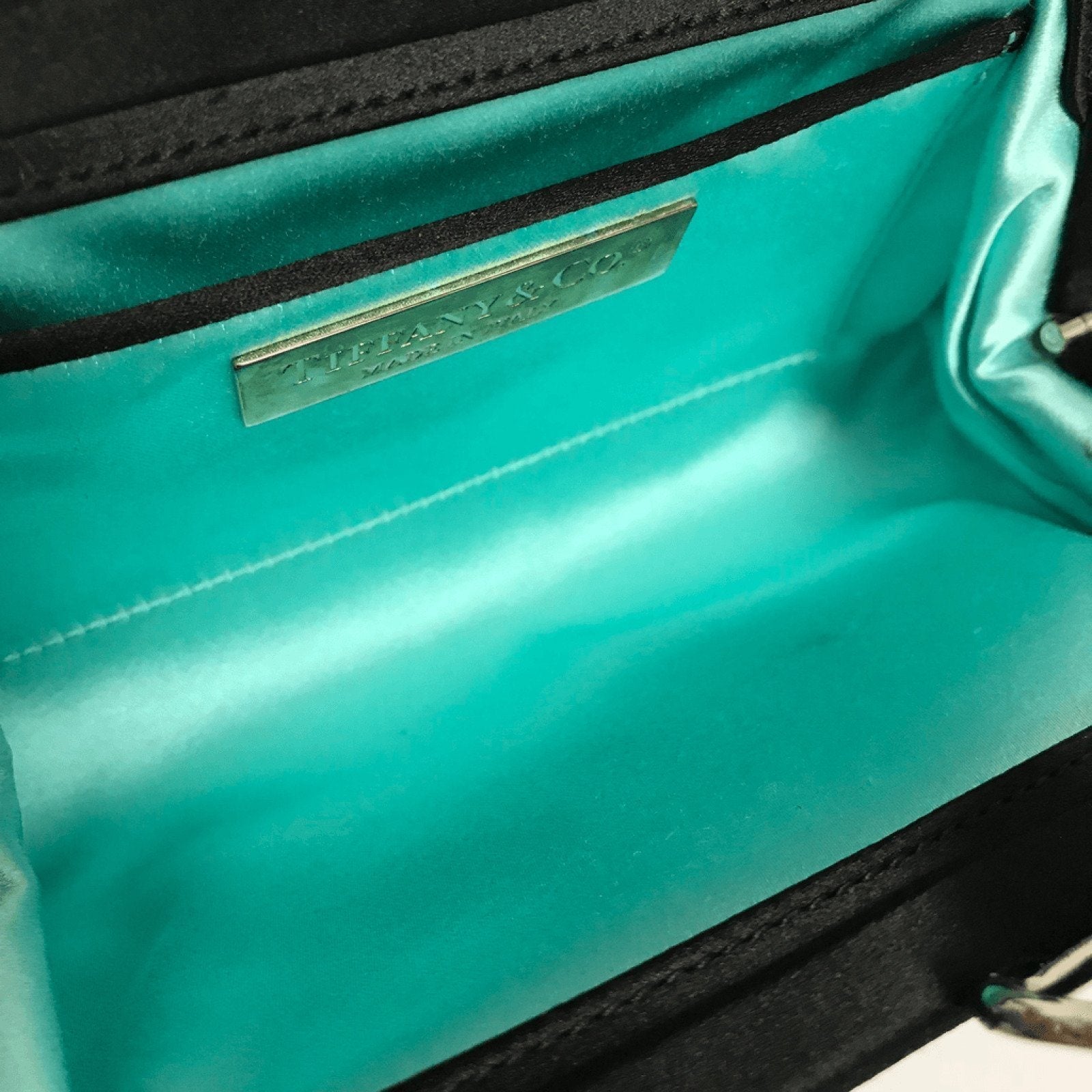 Tiffany & Co. Black Satin Morgan Clutch