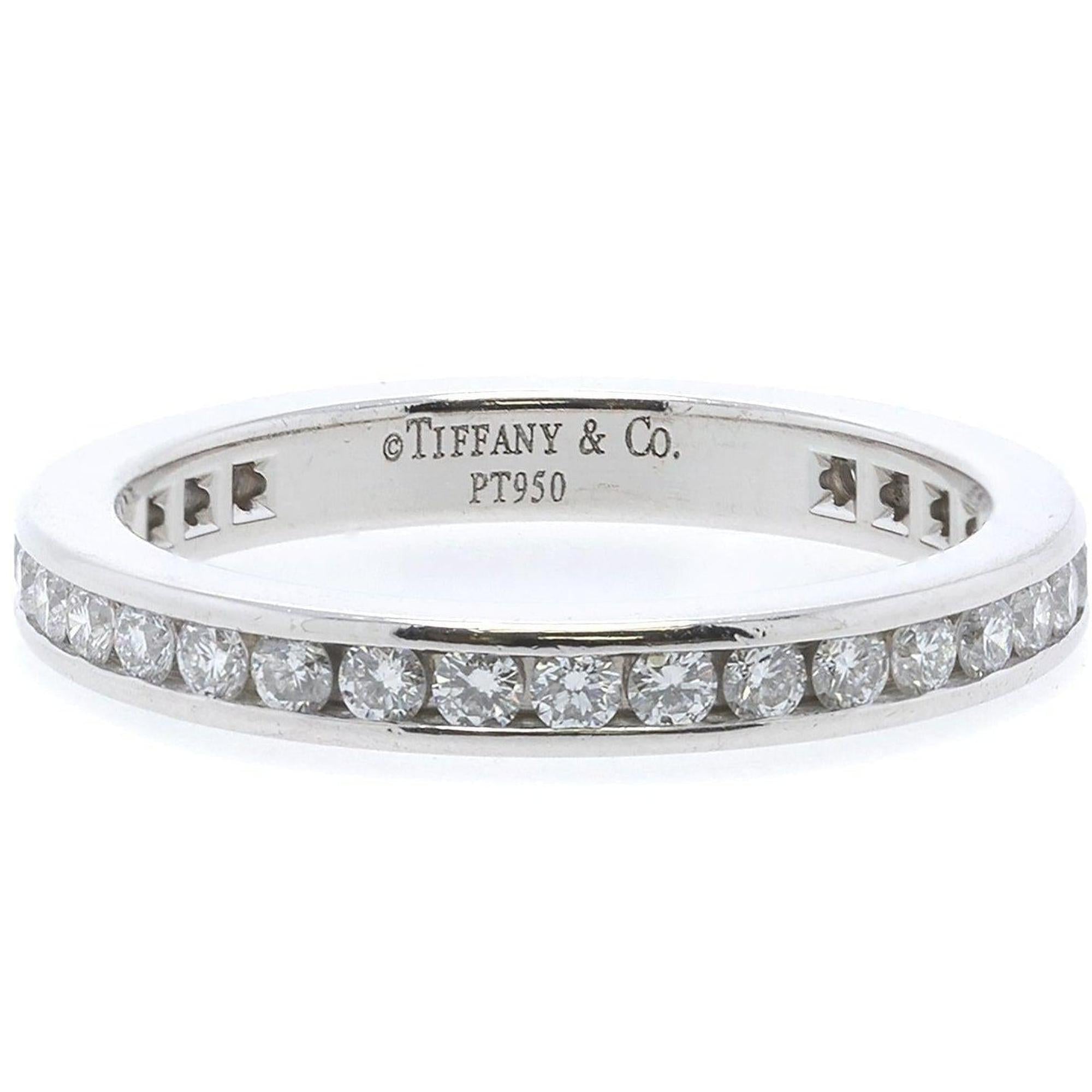 Tiffany & Co. Channel-Set Diamond Eternity Wedding Band Ring w/ Receipt