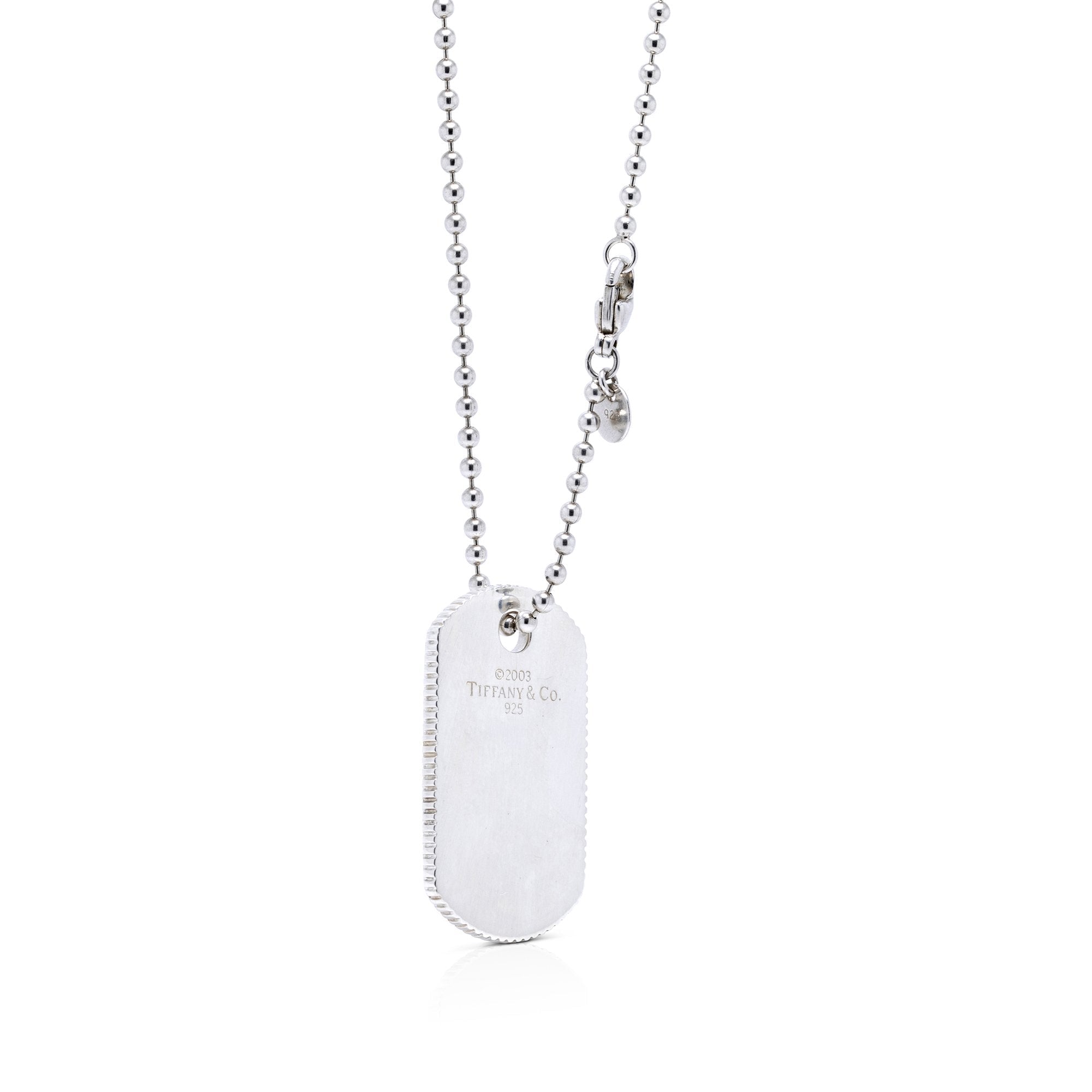 Tiffany & Co. Coin Edge Tag Pendant Necklace
