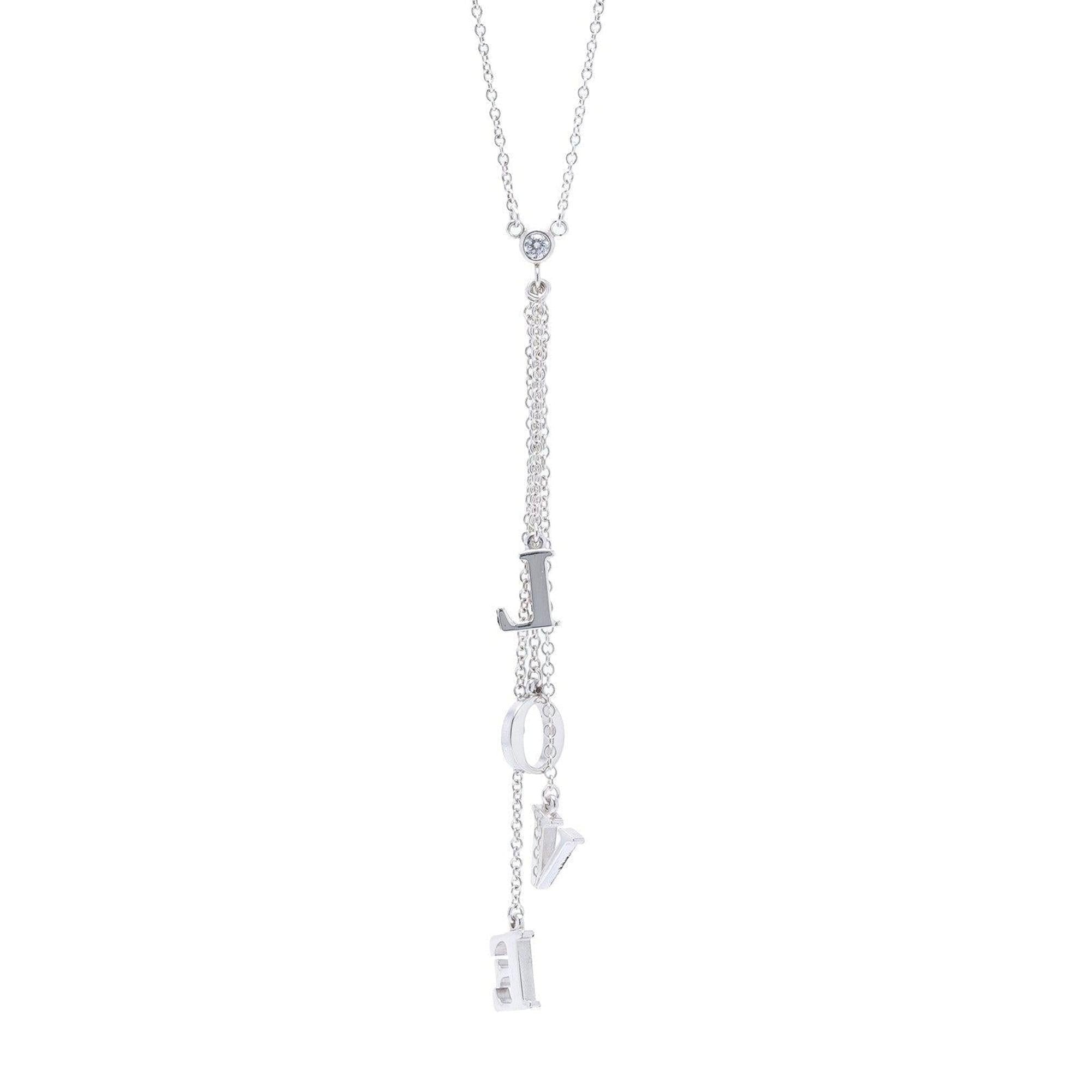 Tiffany & Co. Diamond 'LOVE' Letter Drop Pendant Necklace