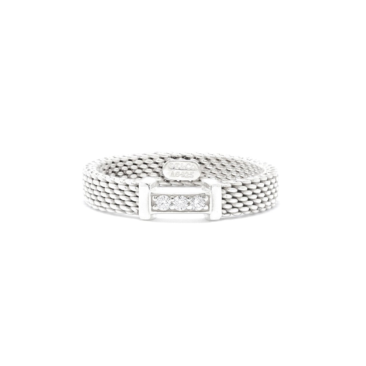 Tiffany & Co 925 Silver Somerset Mesh Diamond Ring US 5.75 LXWBJ-621 |  Tiffany & Co. | Buy at TrueFacet
