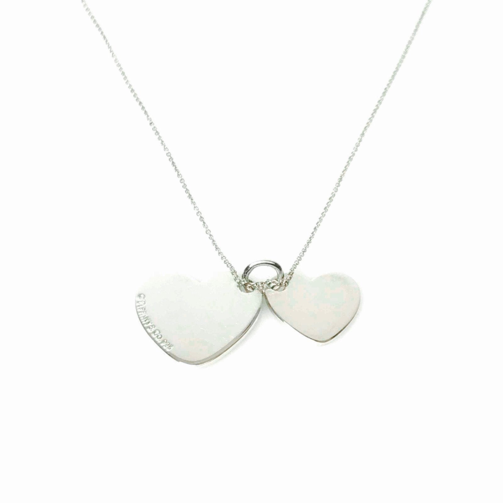 Tiffany & Co. Double Heart Tag Pendant Necklace