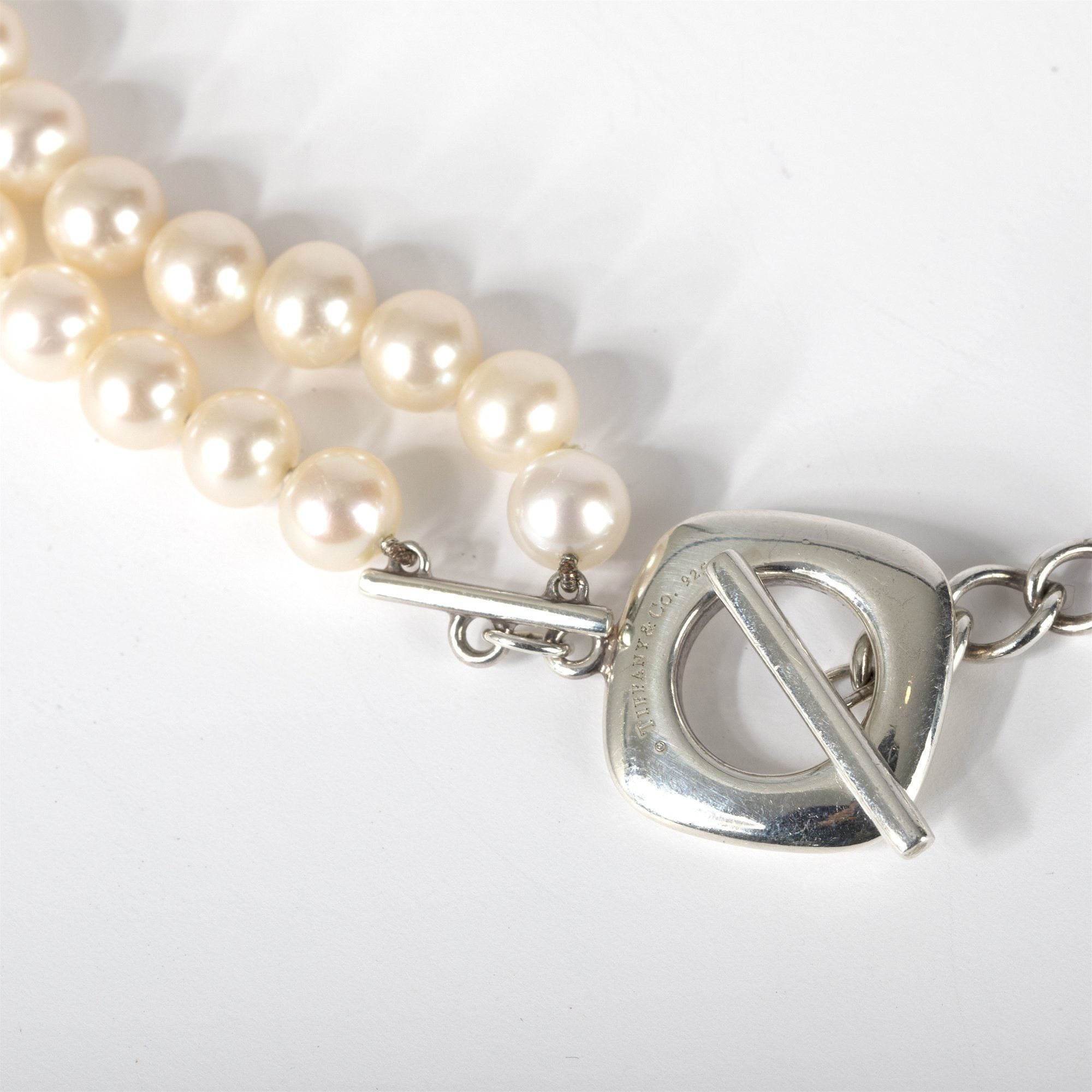 Tiffany & Co. Double Strand Pearl Toggle Necklace