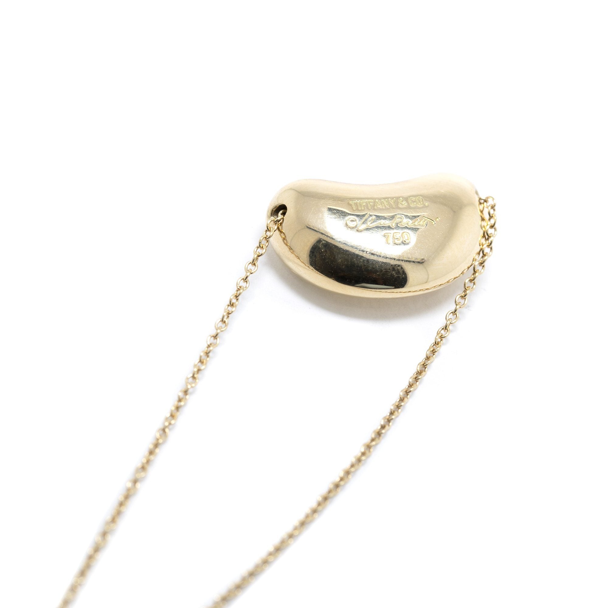 Tiffany & Co. Elsa Peretti 18k Gold Bean Pendant Necklace