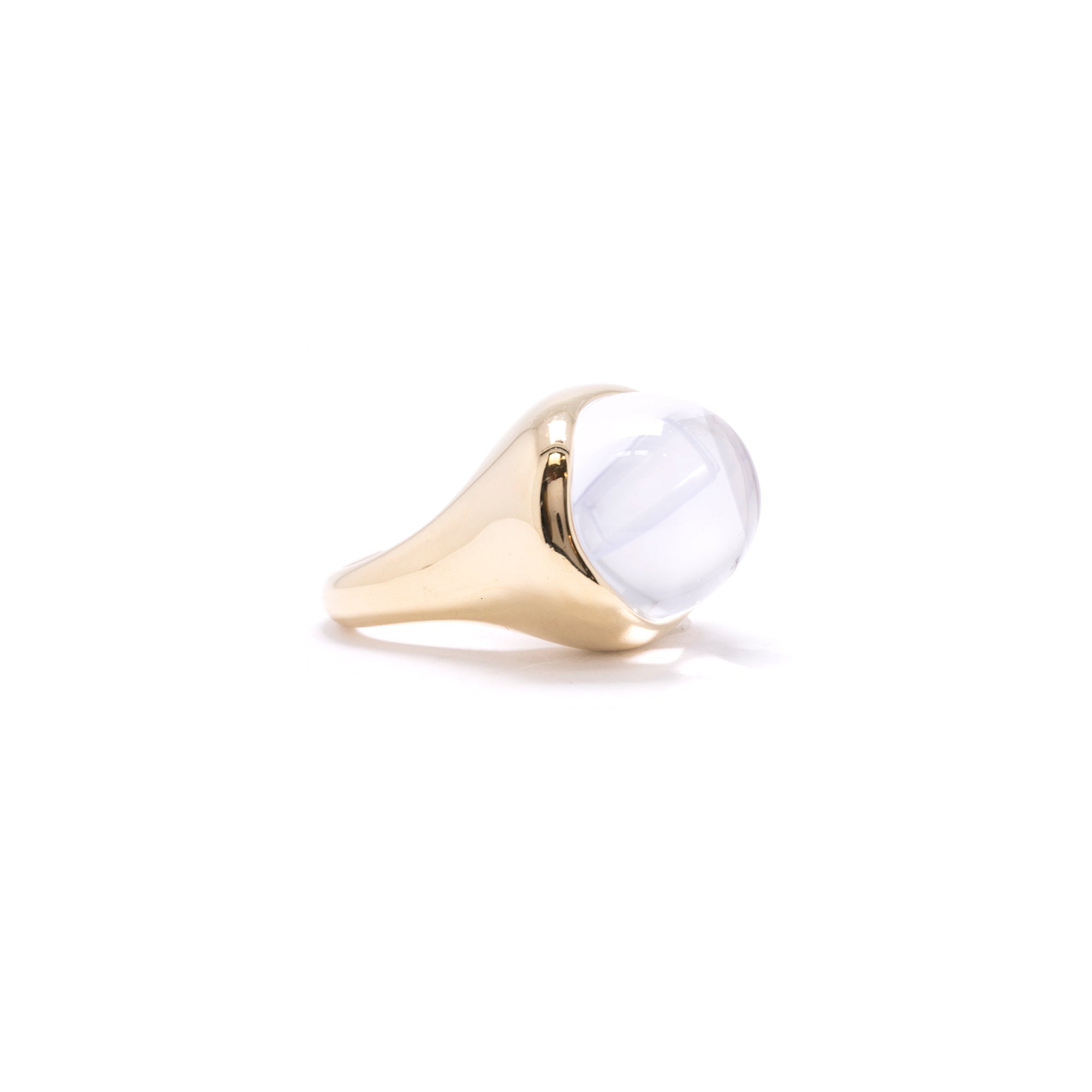 Tiffany & Co. Elsa Peretti 18k Gold Cabochon Rock Crystal Ring