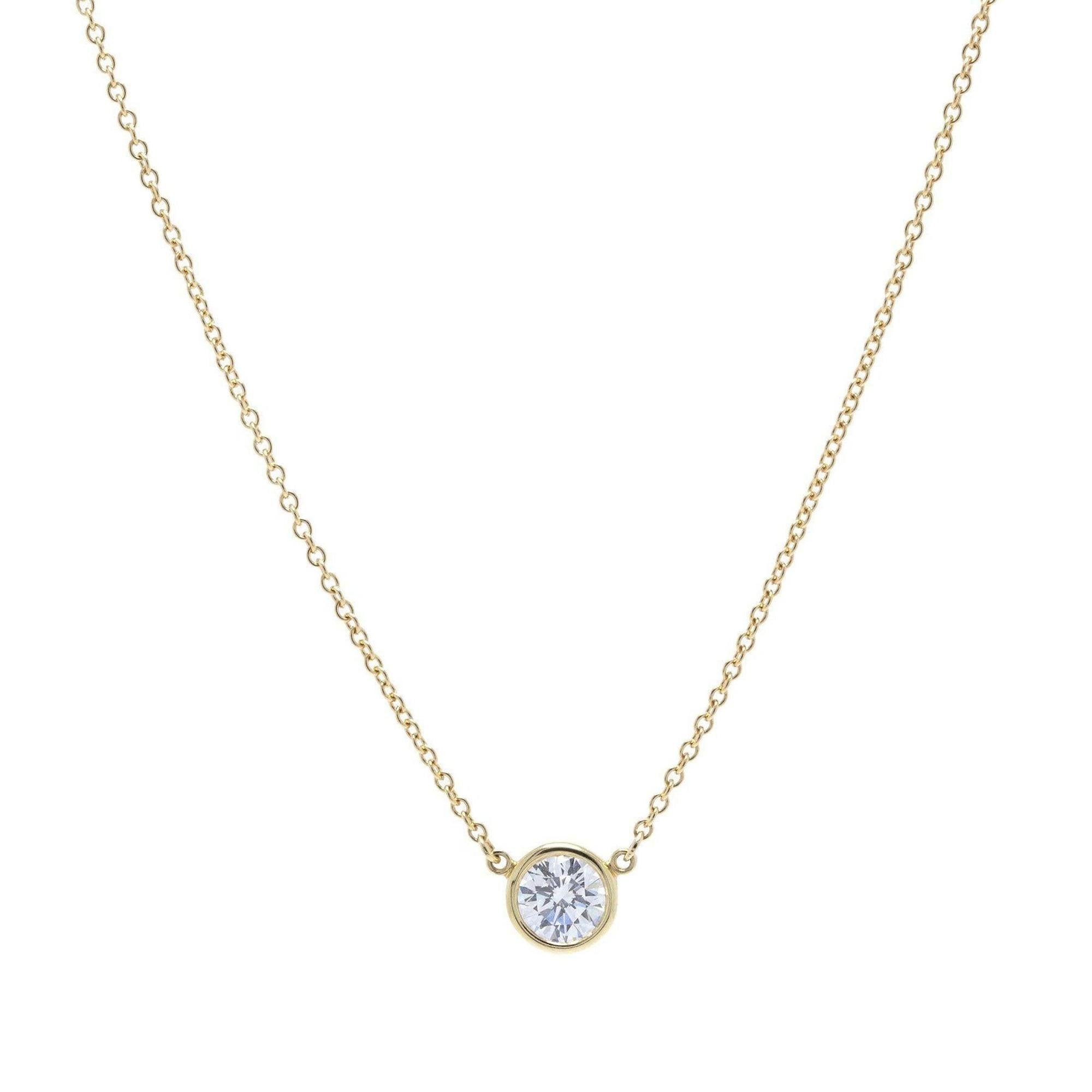 Tiffany & Co. Elsa Peretti 18k Gold Diamonds By The Yard Pendant Necklace