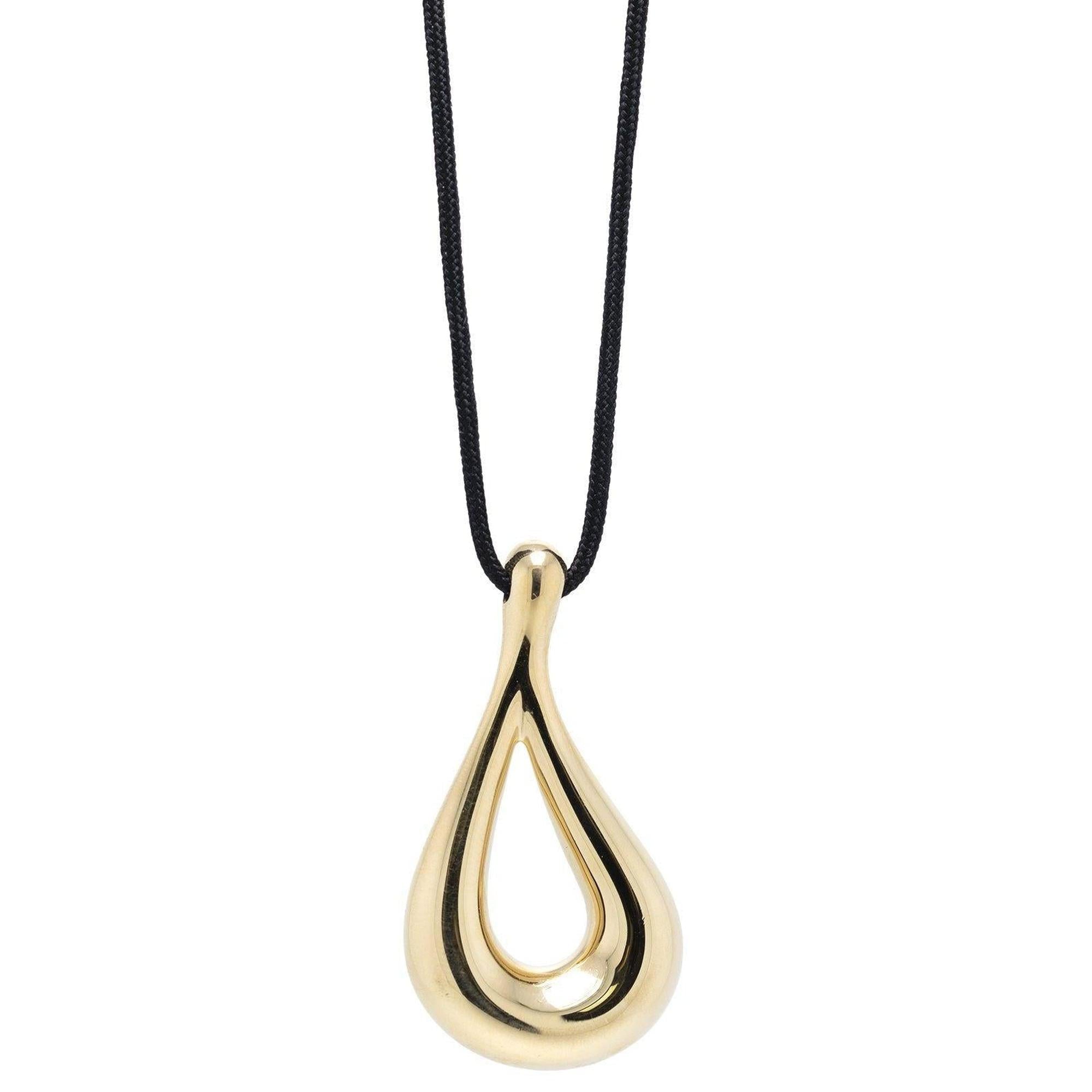 Tiffany & Co. Elsa Peretti 18k Gold Open Teardrop Pendant Necklace