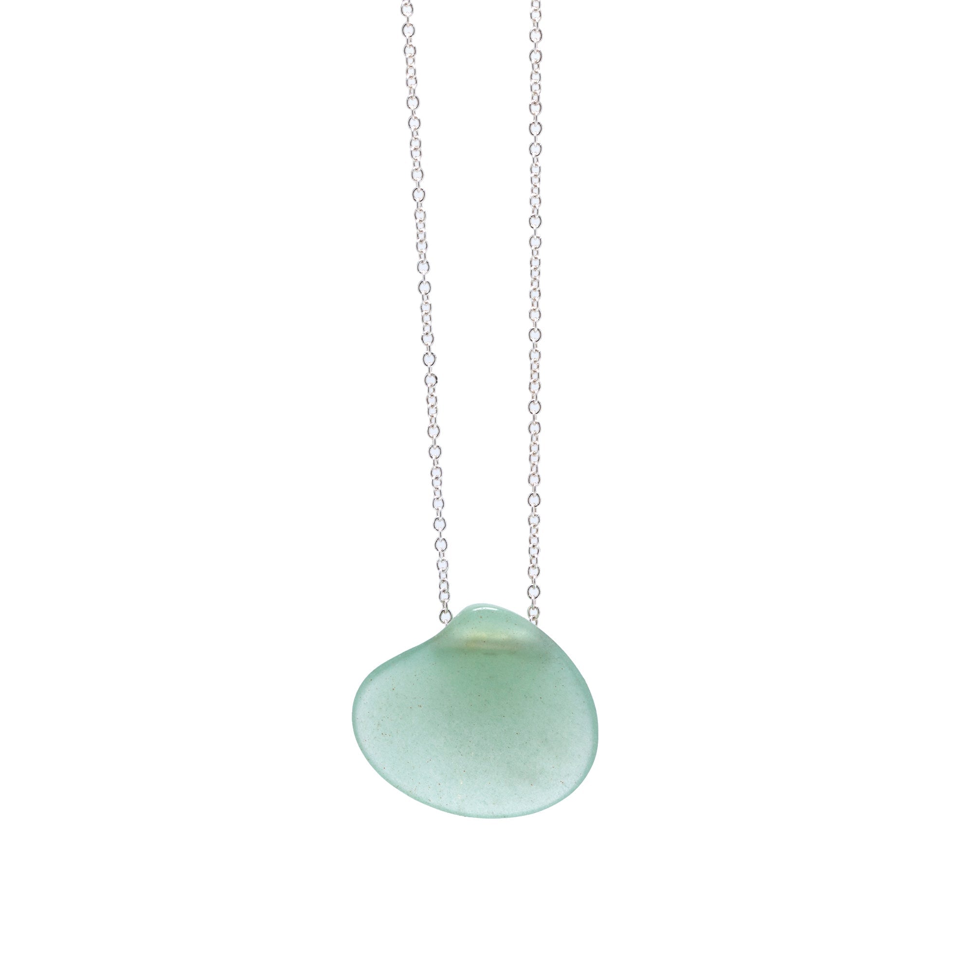 Tiffany & Co. Elsa Peretti Aventurine Quartz Cat Island Isle Shell Pendant Necklace