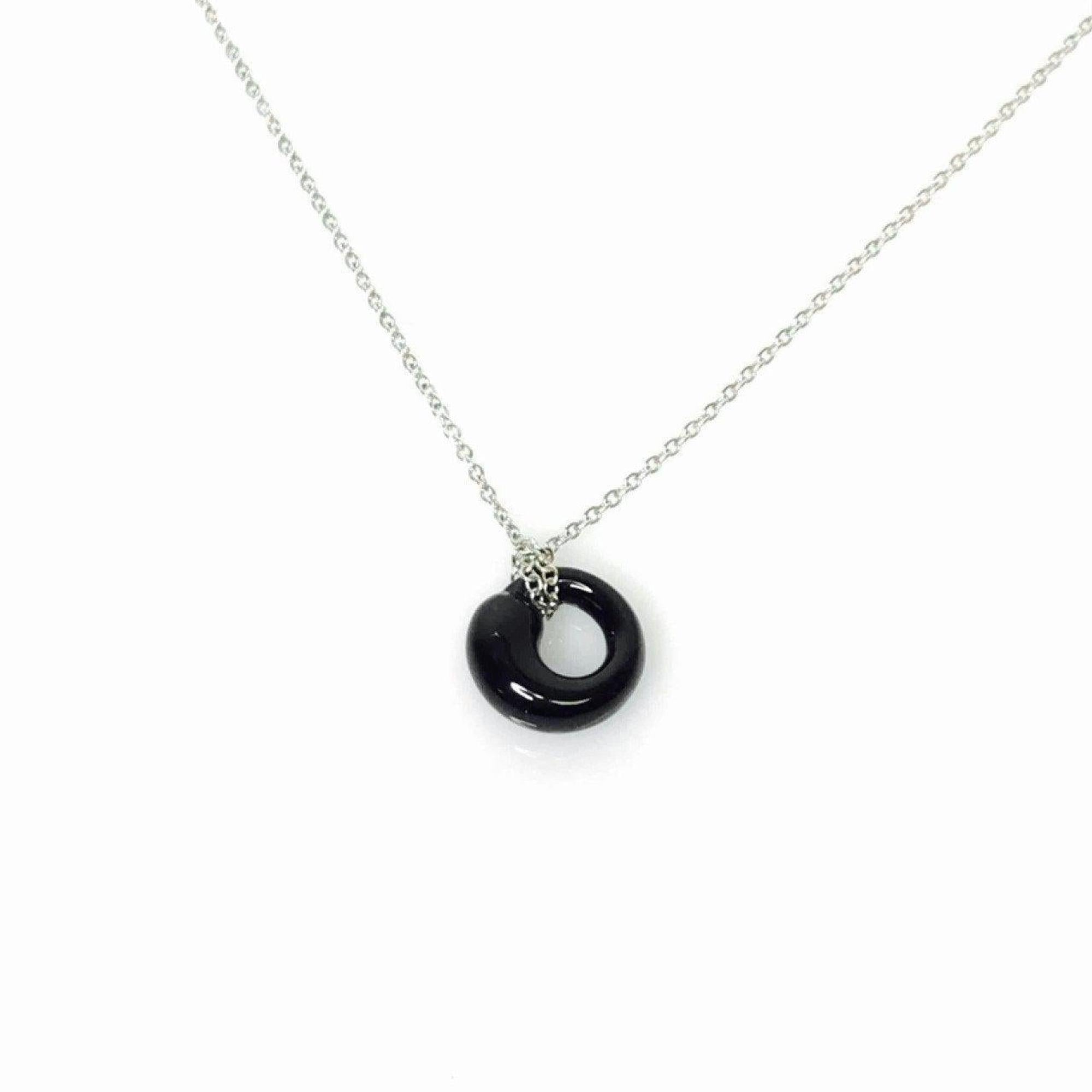 Tiffany & Co. Elsa Peretti Black Jade Eternal Circle Pendant Necklace