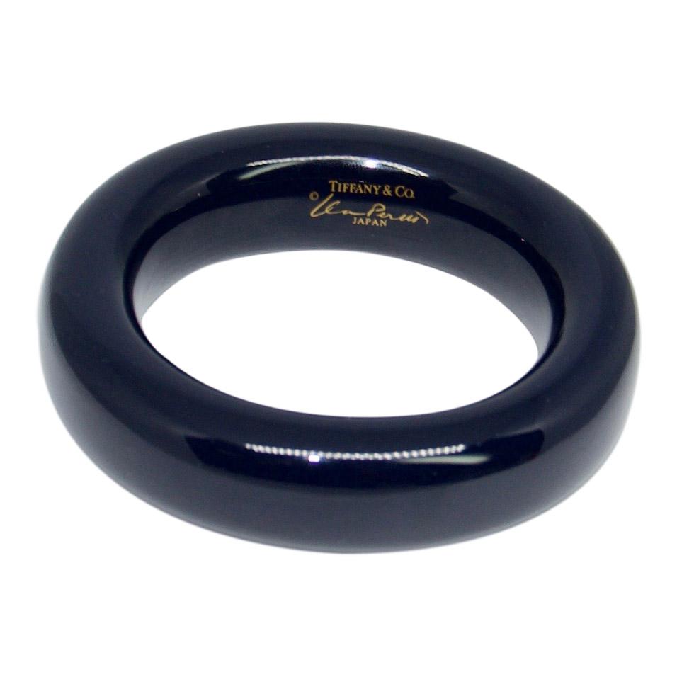 Tiffany & Co. Elsa Peretti Blue Lacquer Bangle Bracelet