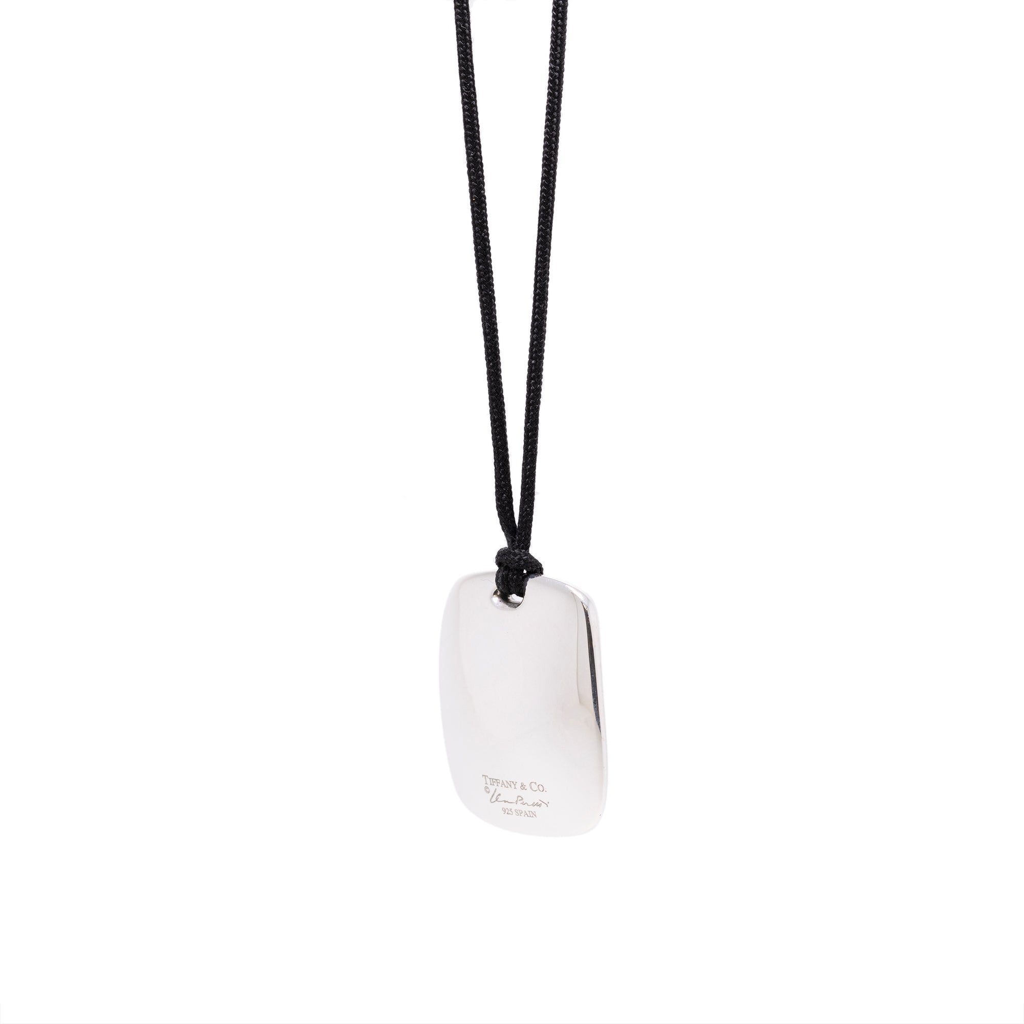 Tiffany & Co. Elsa Peretti Concave Rectangular Pendant Necklace