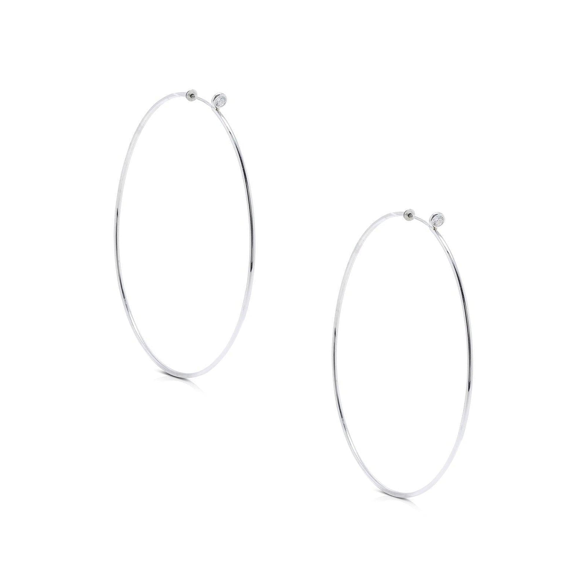 Tiffany & Co. Elsa Peretti Diamond Hoop Earrings w/ Box