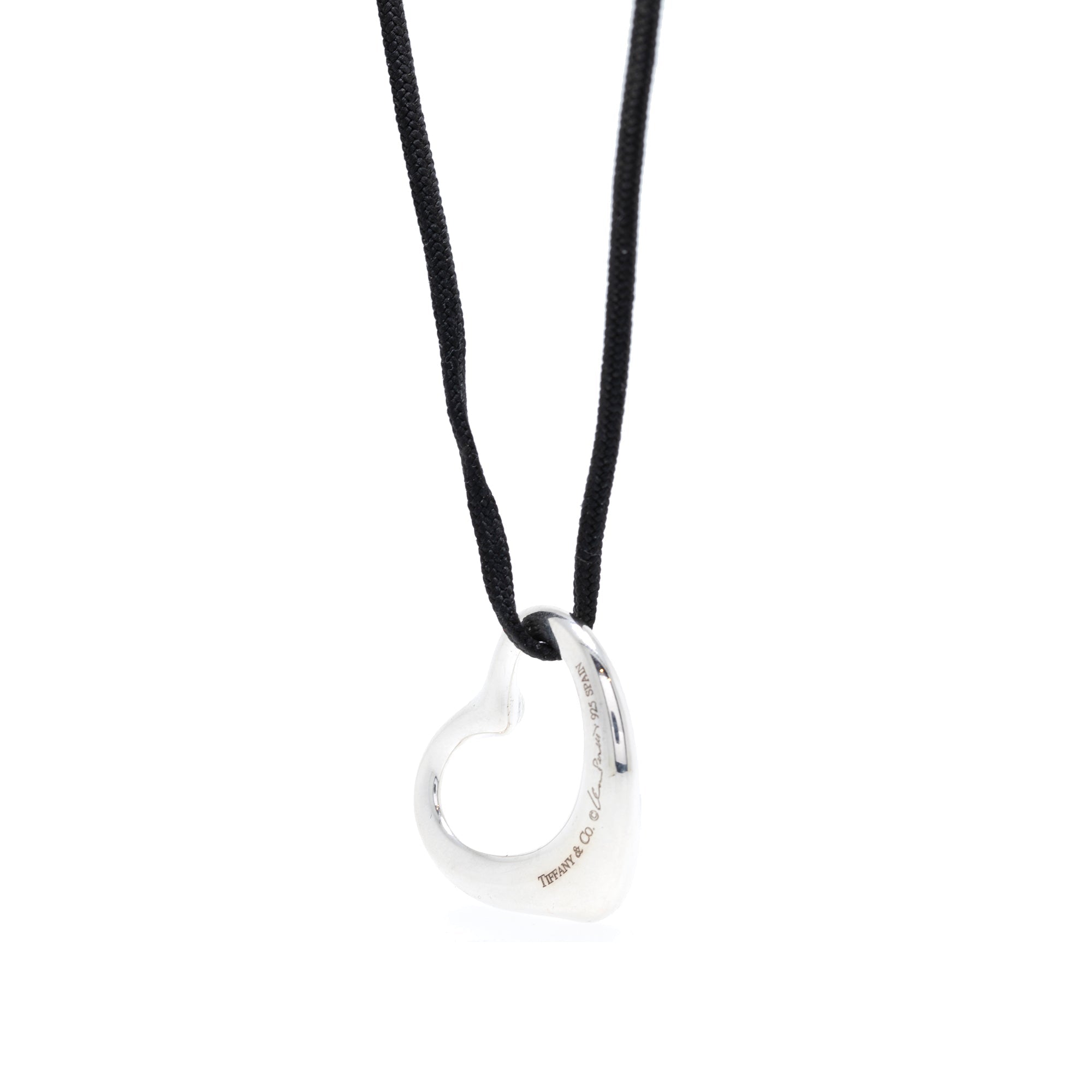 Tiffany & Co. Elsa Peretti Diamond Open Heart Pendant Necklace