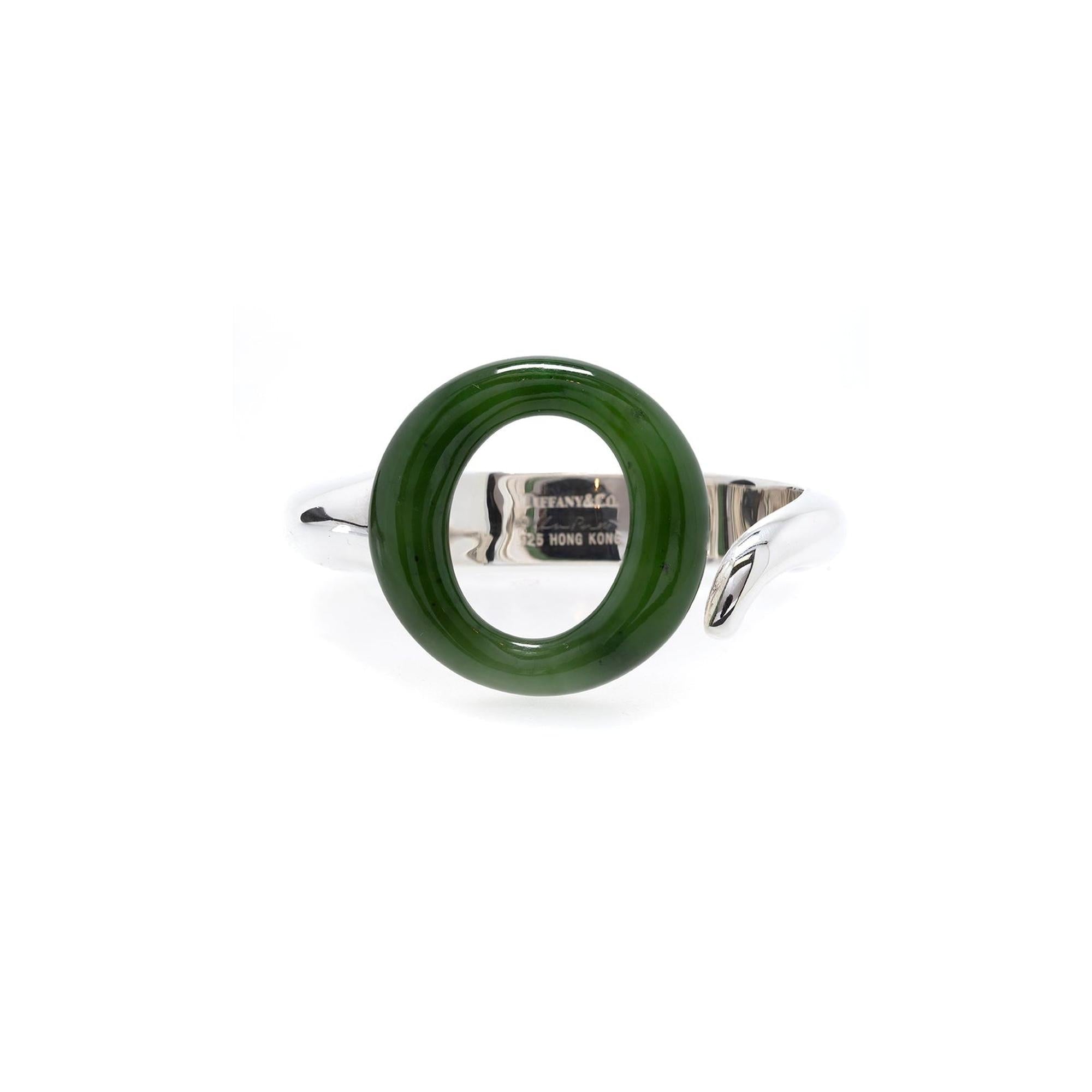 Tiffany & Co. Elsa Peretti Jade Sevillana Cuff Bracelet
