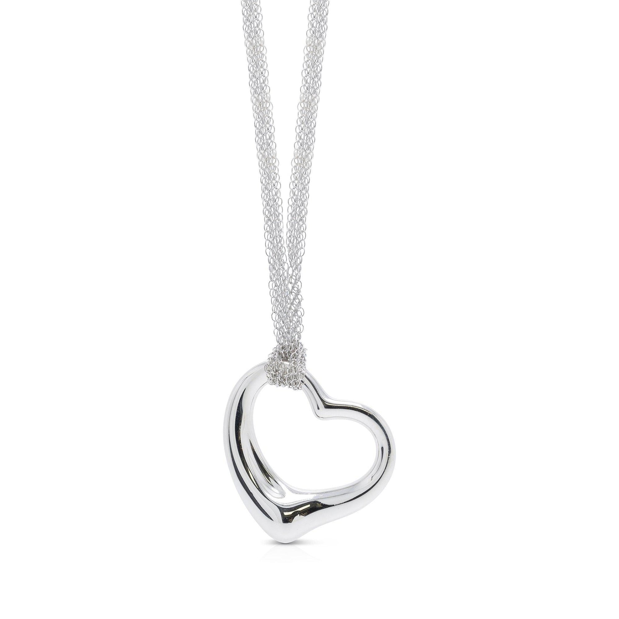 Tiffany & Co. Elsa Peretti Large 36 MM Open Heart Pendant Necklace