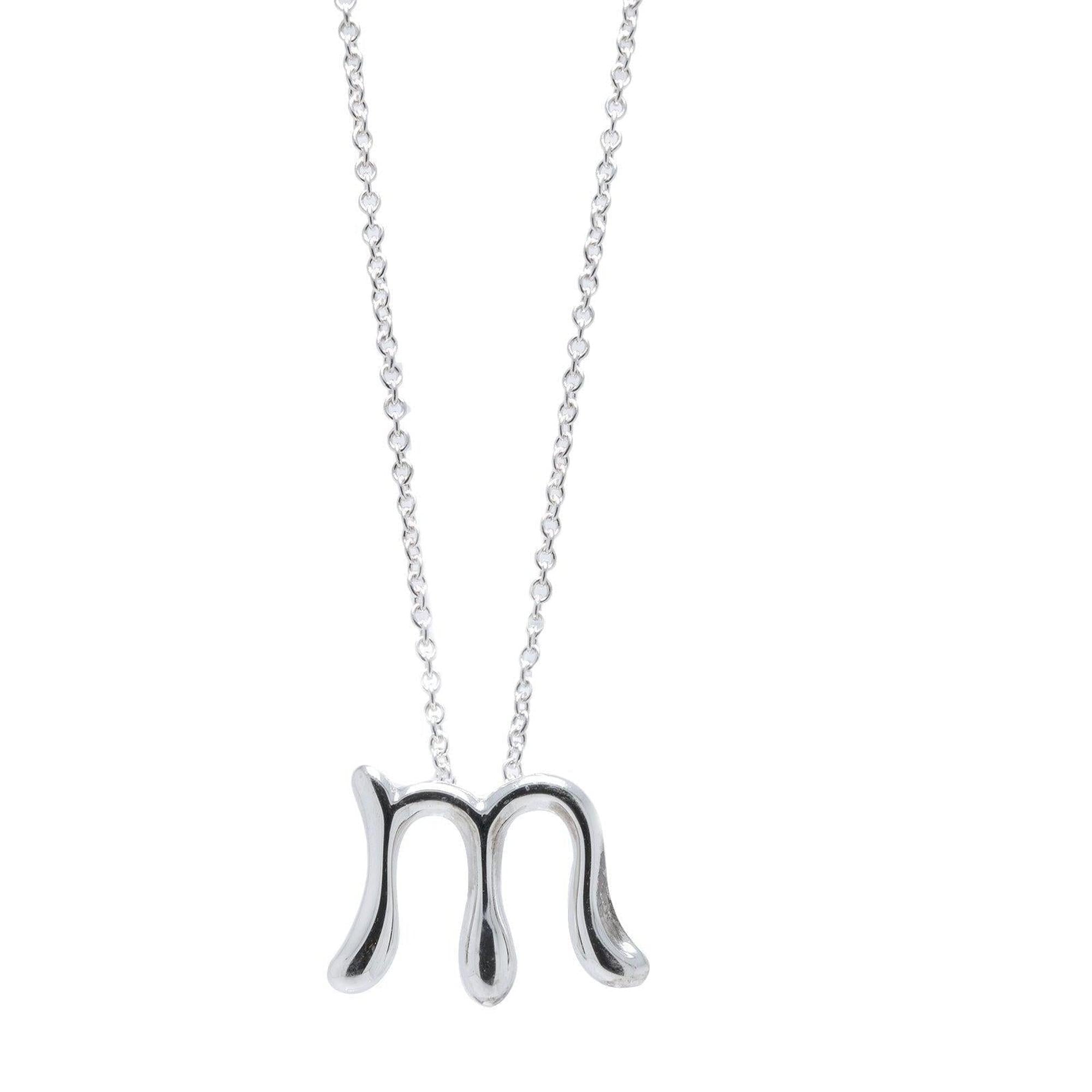 Tiffany & Co. Elsa Peretti Letter 'M' Pendant Necklace