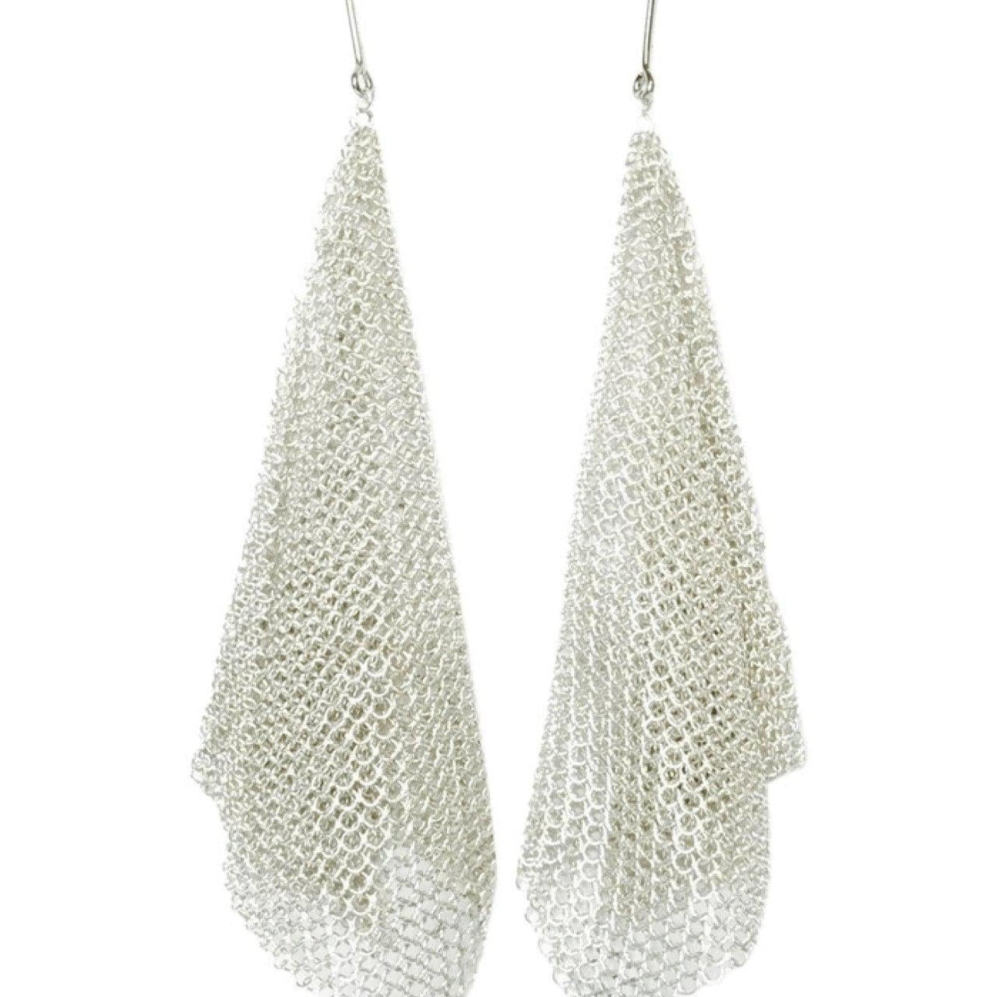 Tiffany & Co. Elsa Peretti Mesh Scarf Earrings in Sterling Silver