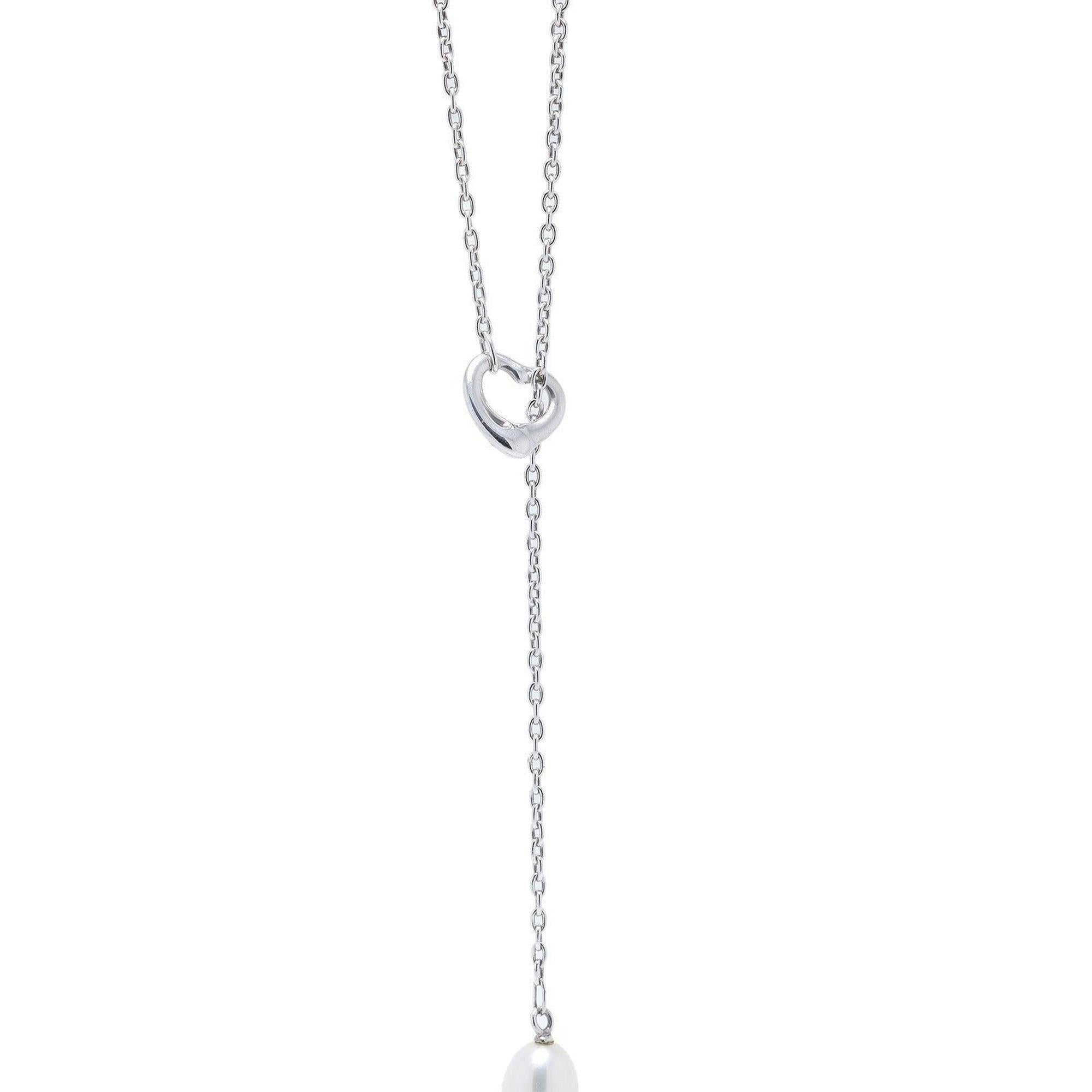 Tiffany & Co. Elsa Peretti Open Heart Pearl Lariat
